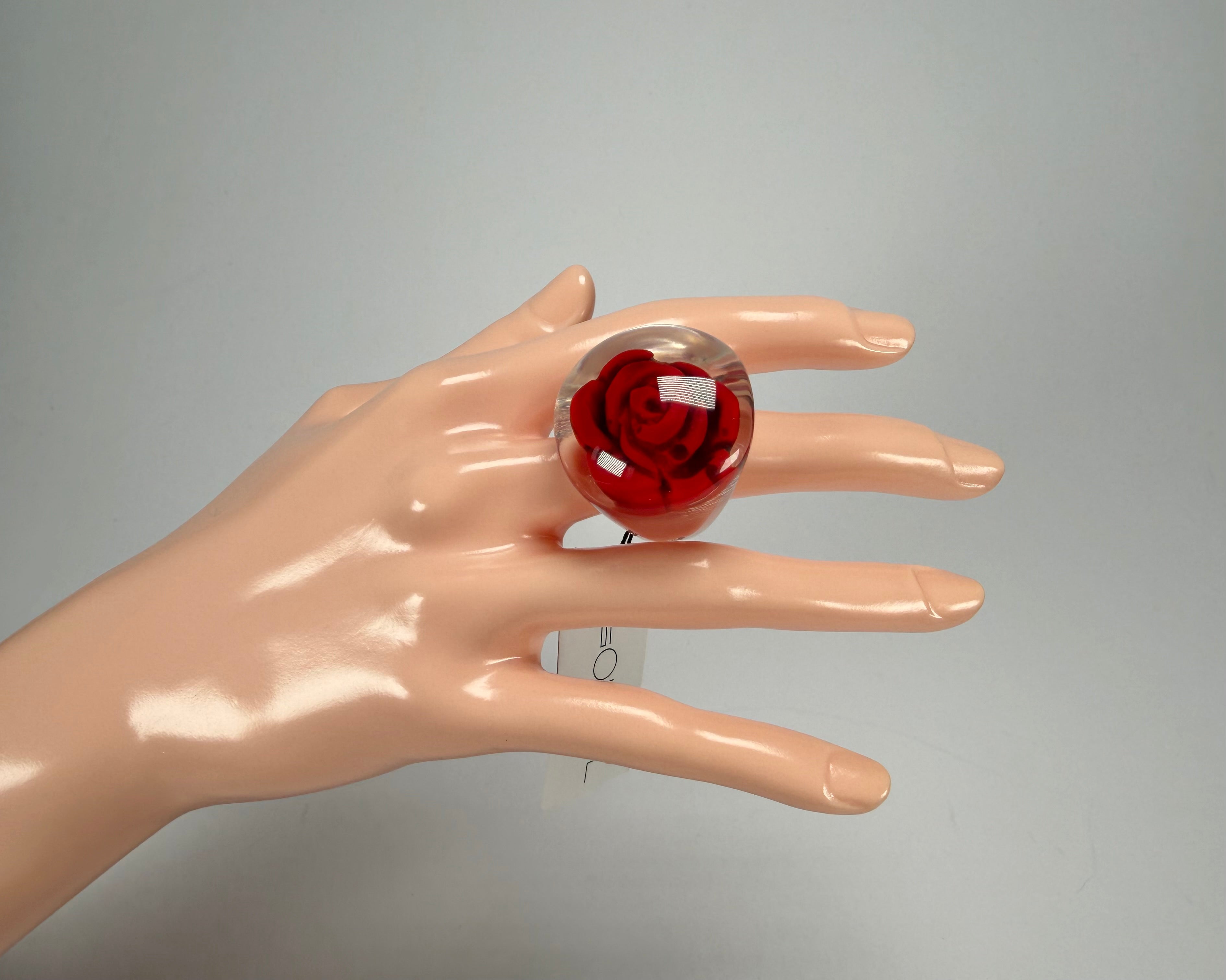 Sobral - Roses "Dukat Inteiro" Resin Ring ( 003852 ) - Size UK P / US 7.5