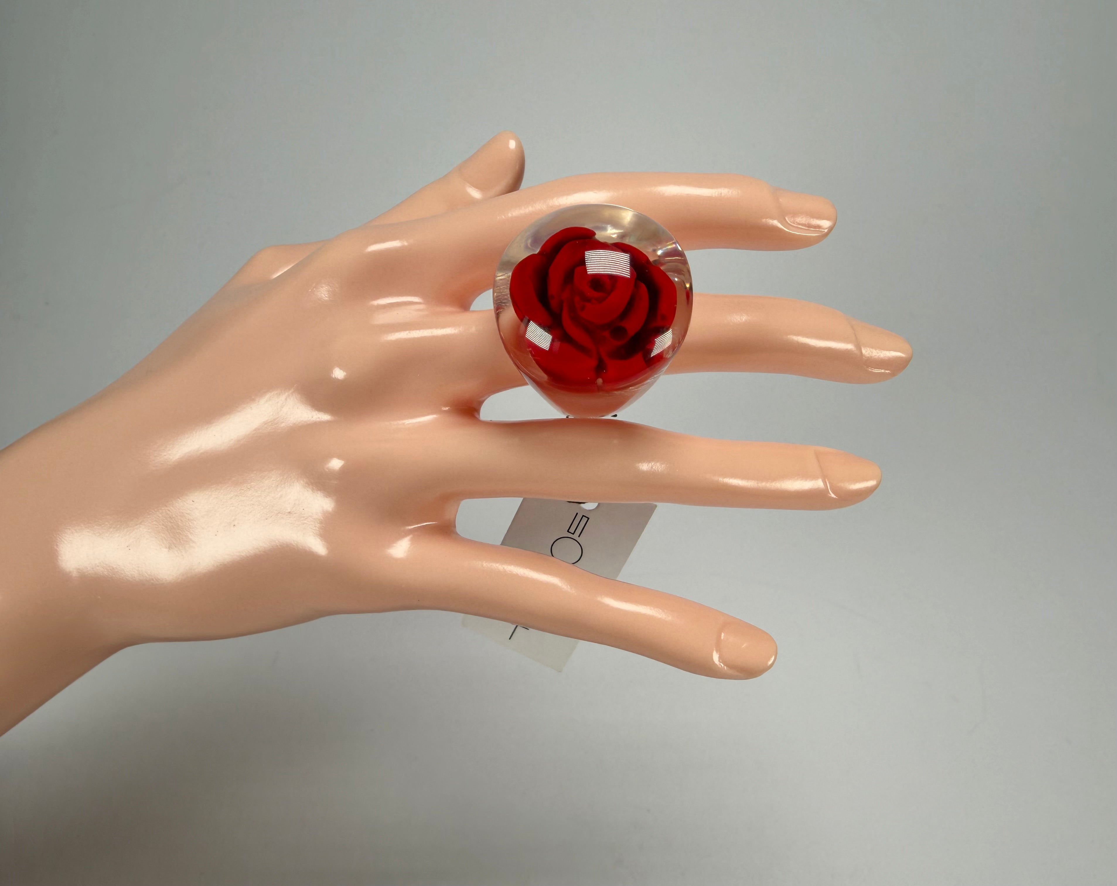 Sobral - Roses "Dukat Inteiro" Resin Ring ( 003852 ) - Size UK P / US 7.5