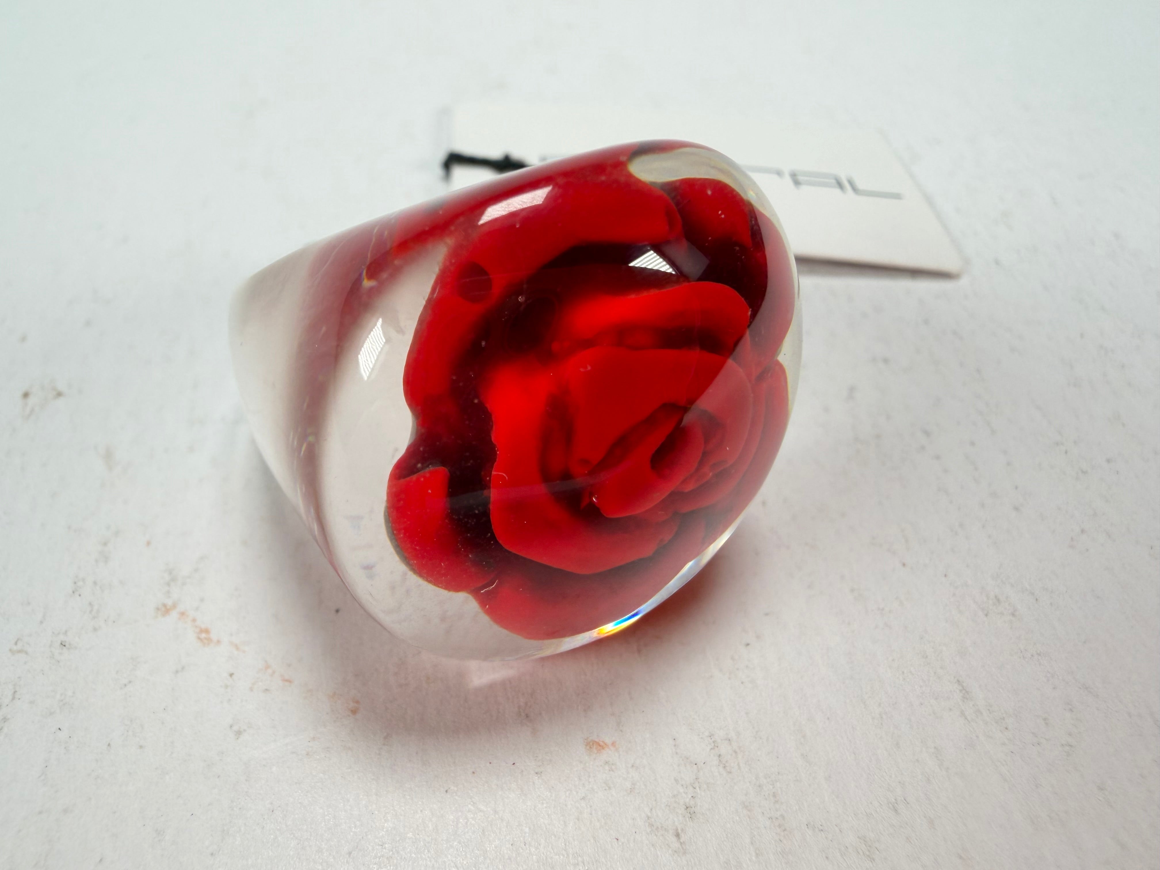 Sobral - Roses "Dukat Inteiro" Resin Ring ( 003852 ) - Size UK P / US 7.5