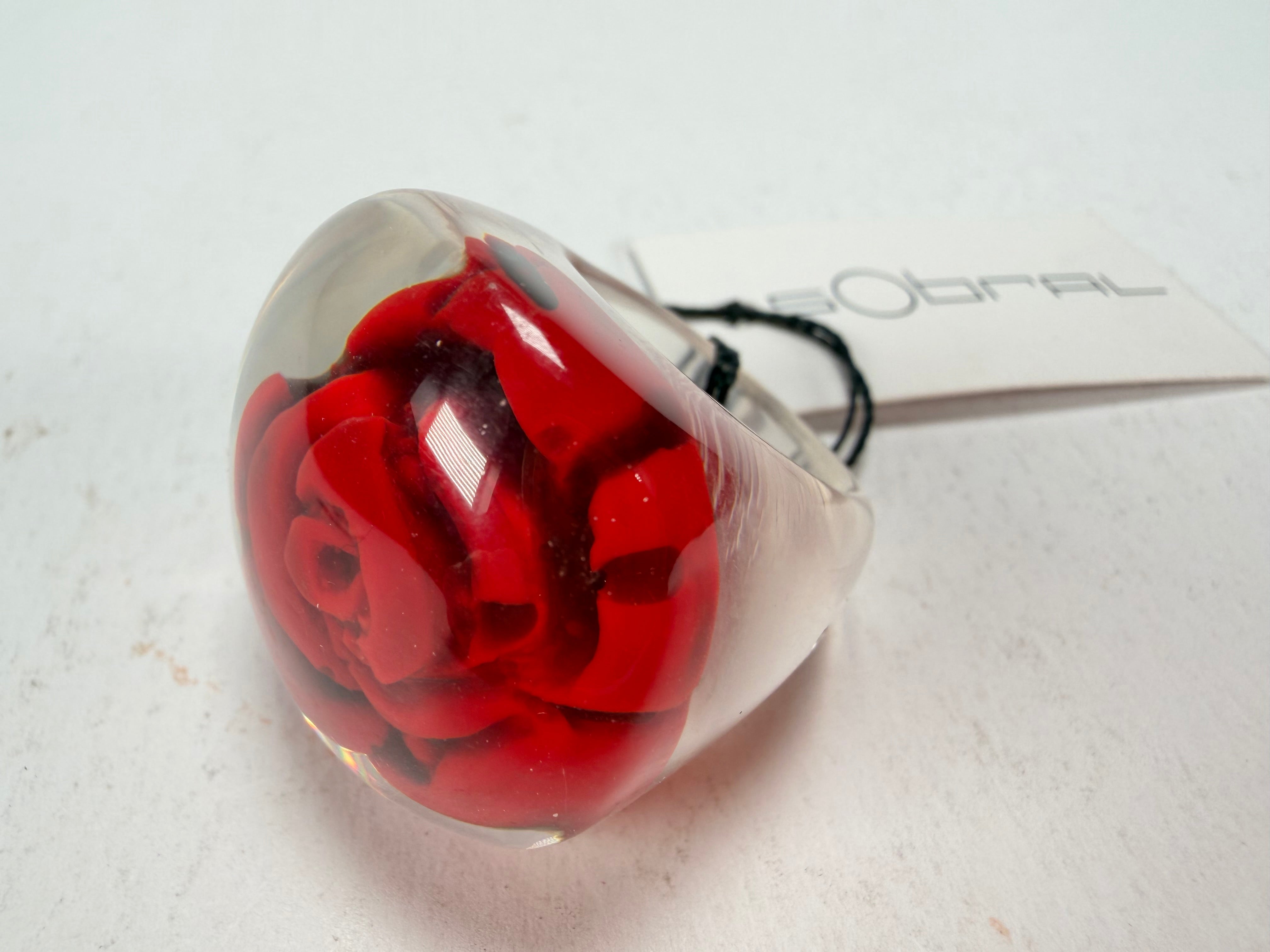 Sobral - Roses "Dukat Inteiro" Resin Ring ( 003852 ) - Size UK P / US 7.5