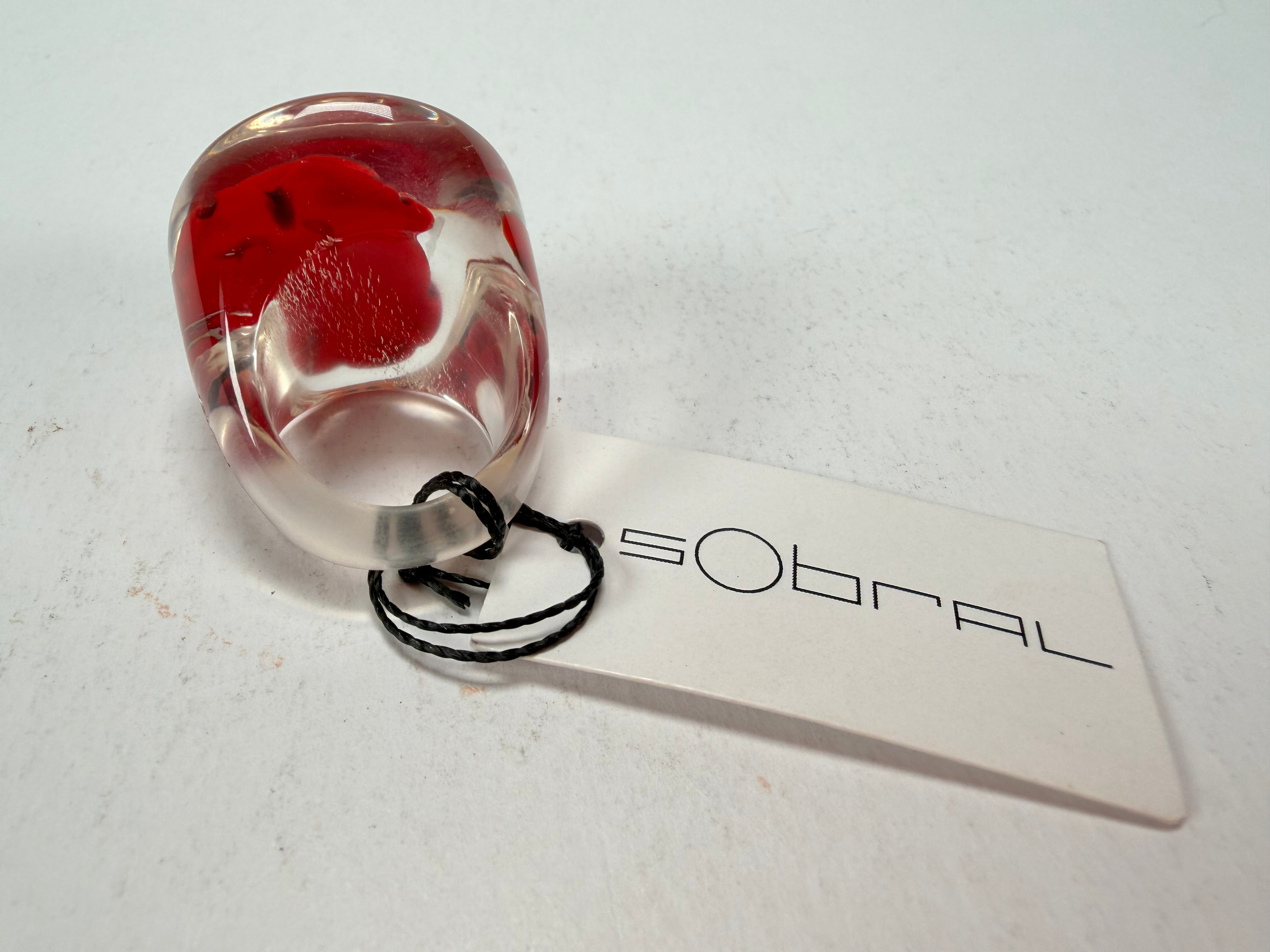 Sobral - Roses "Dukat Inteiro" Resin Ring ( 003852 ) - Size UK P / US 7.5