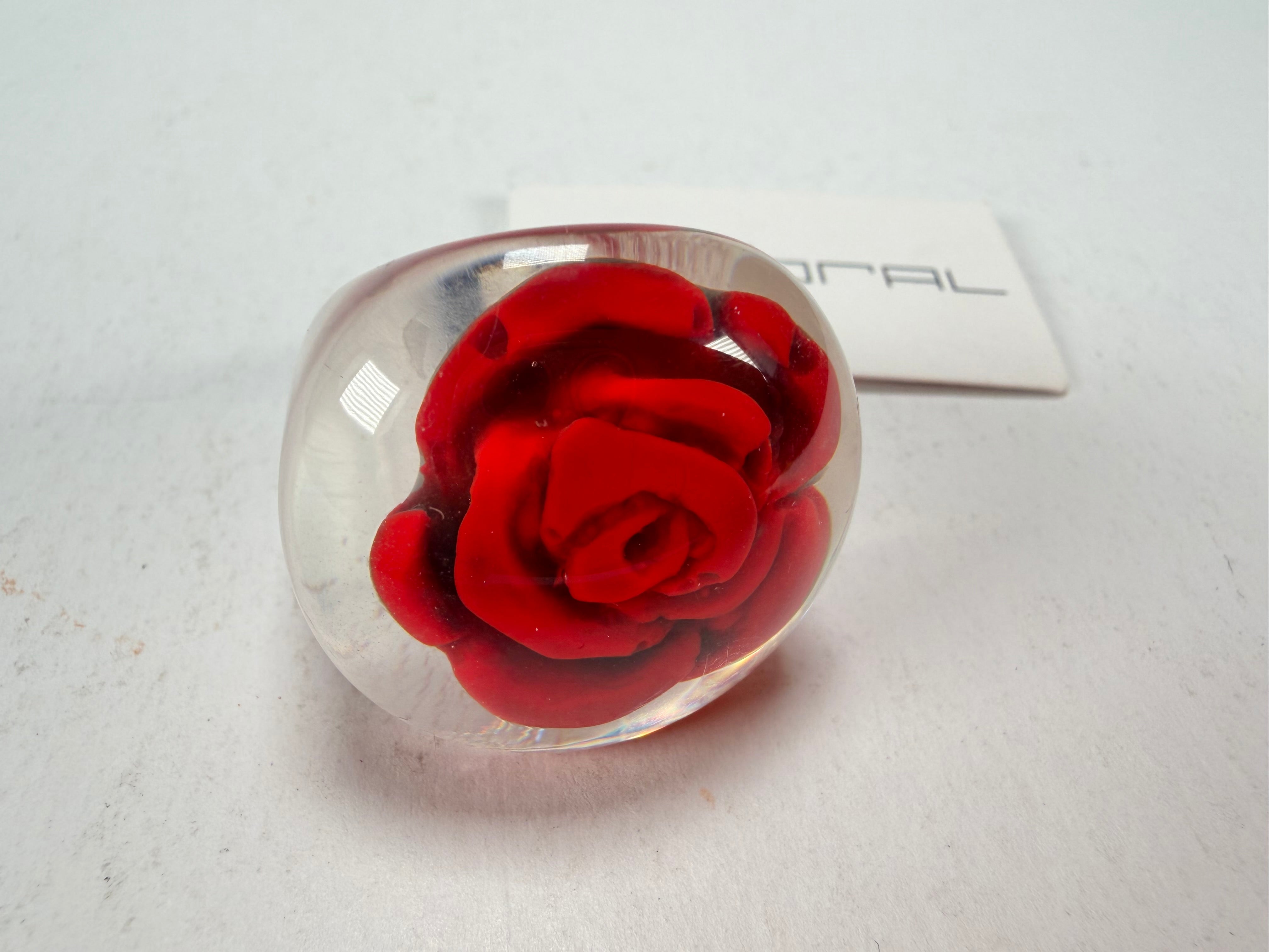 Sobral - Roses "Dukat Inteiro" Resin Ring ( 003852 ) - Size UK P / US 7.5