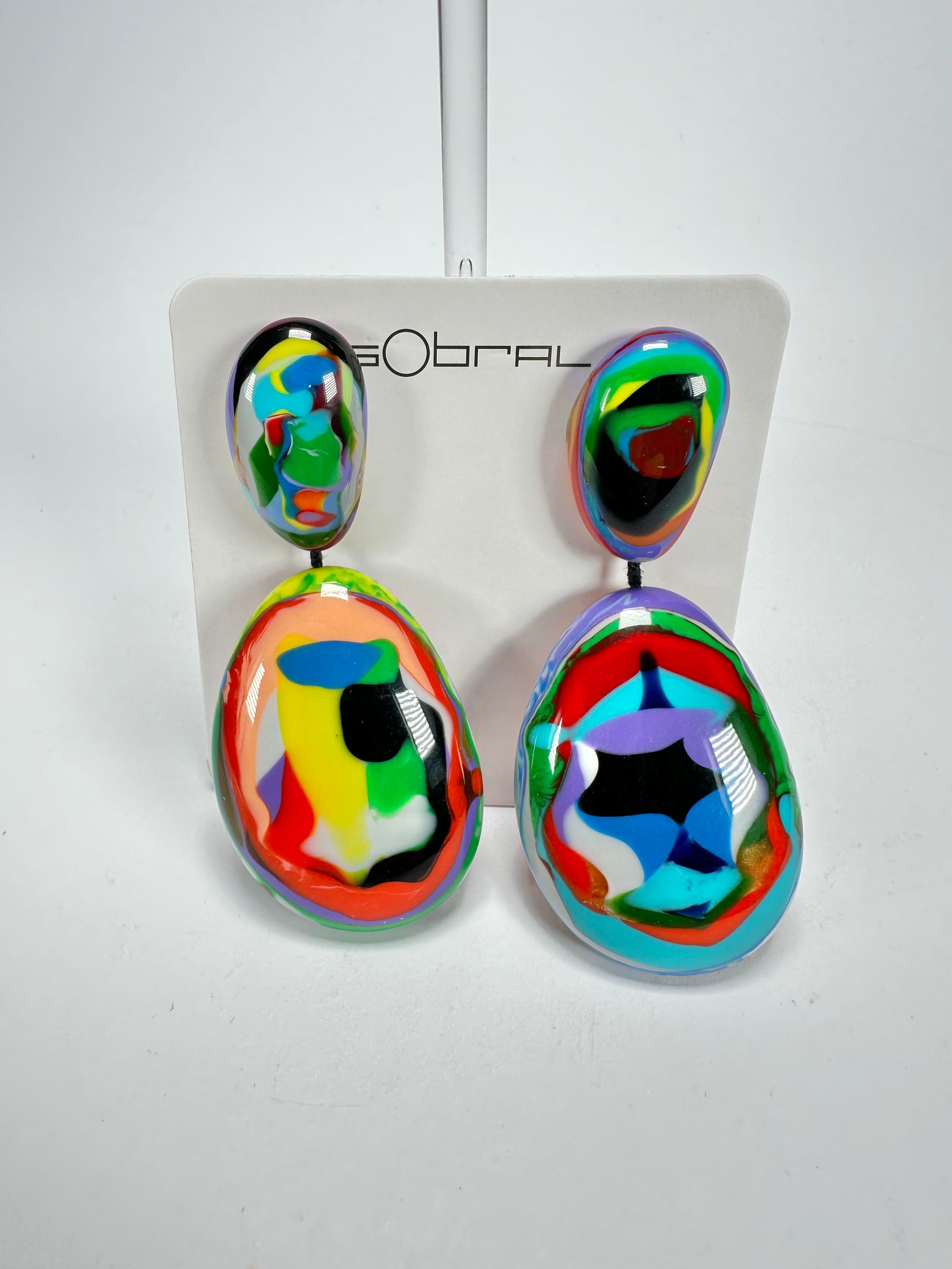 Sobral - Multi-Colour "Gabriele" Resin Earrings ( 003609 )