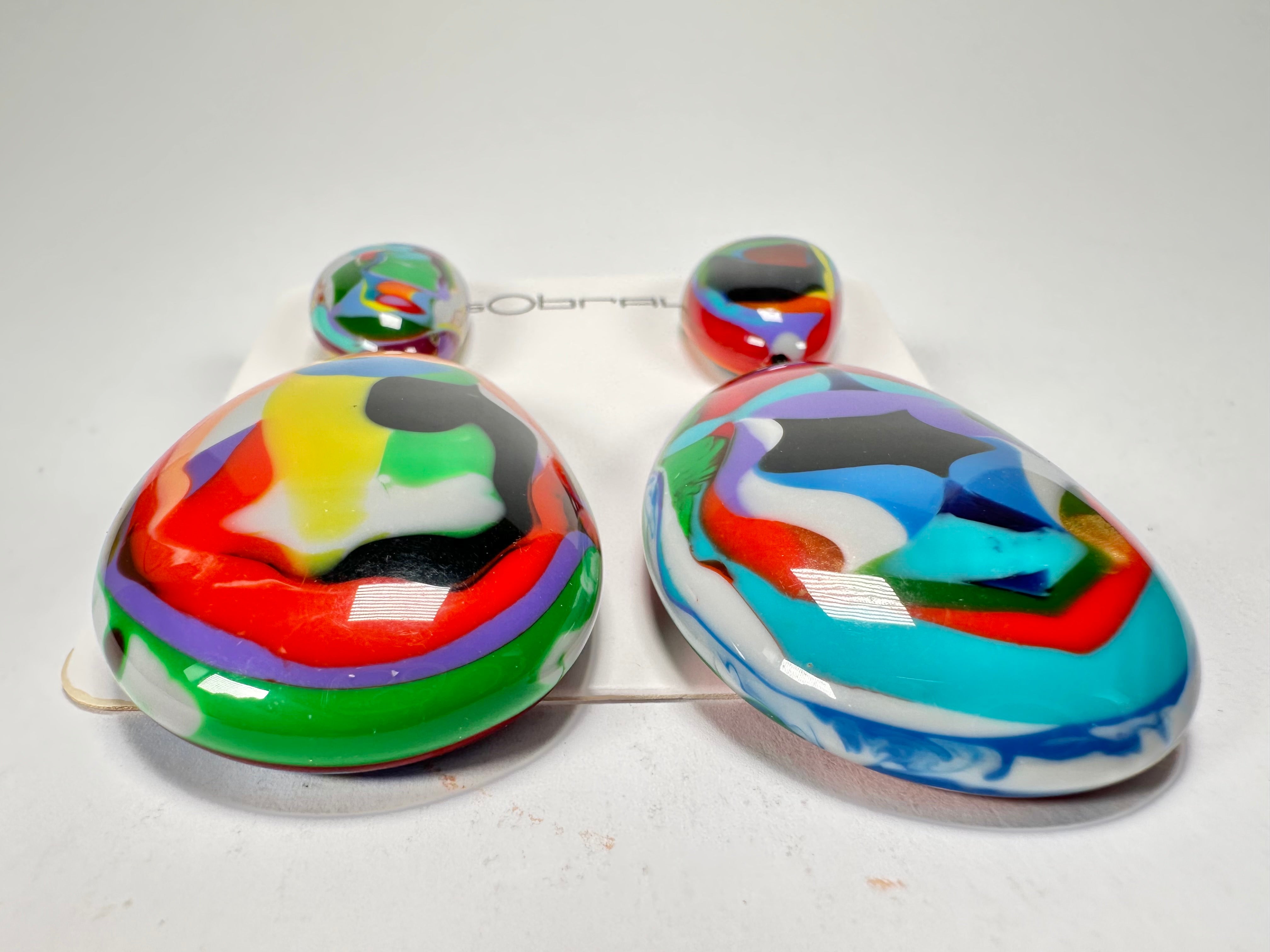 Sobral - Multi-Colour "Gabriele" Resin Earrings ( 003609 )