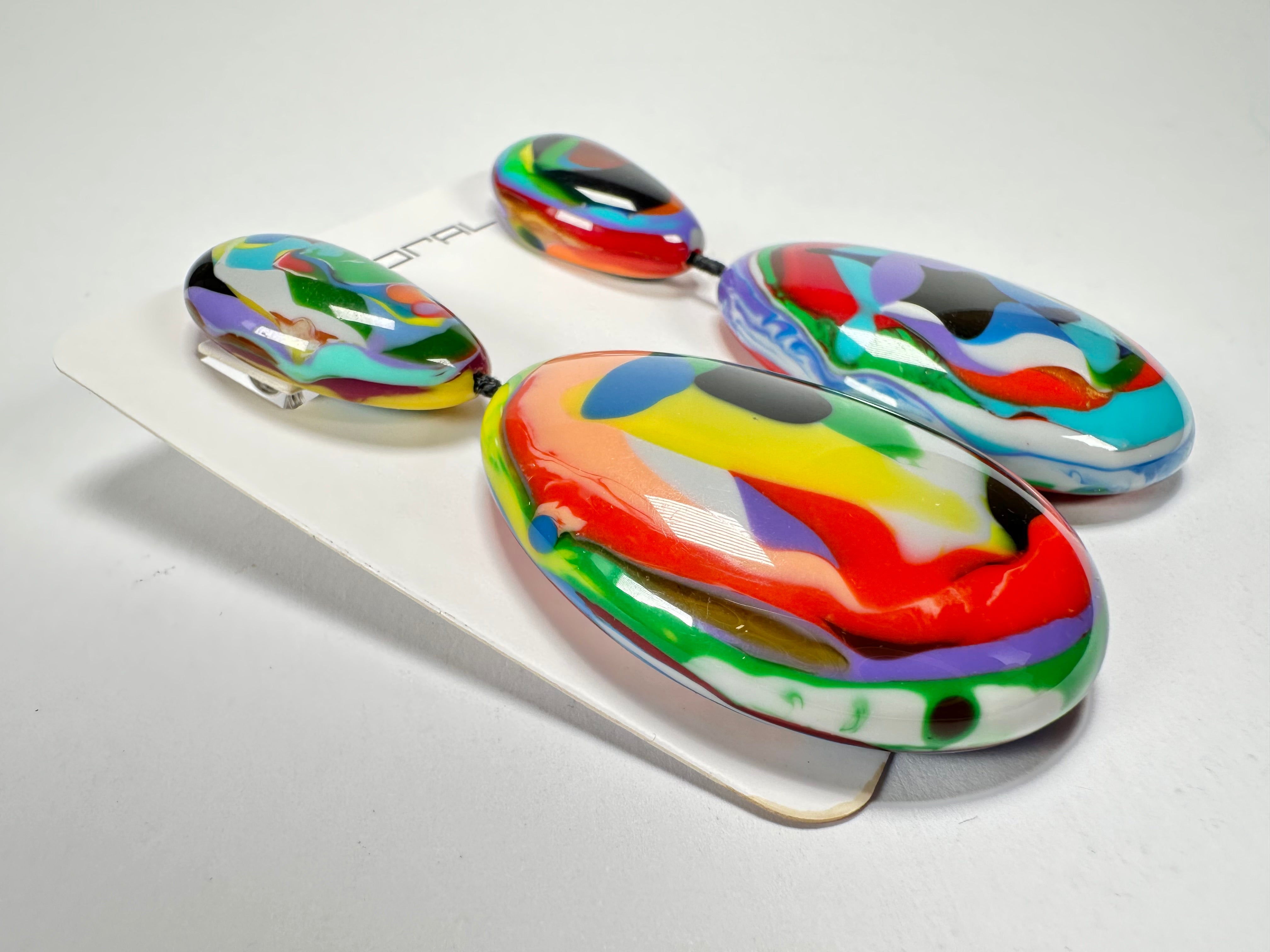 Sobral - Multi-Colour "Gabriele" Resin Earrings ( 003609 )