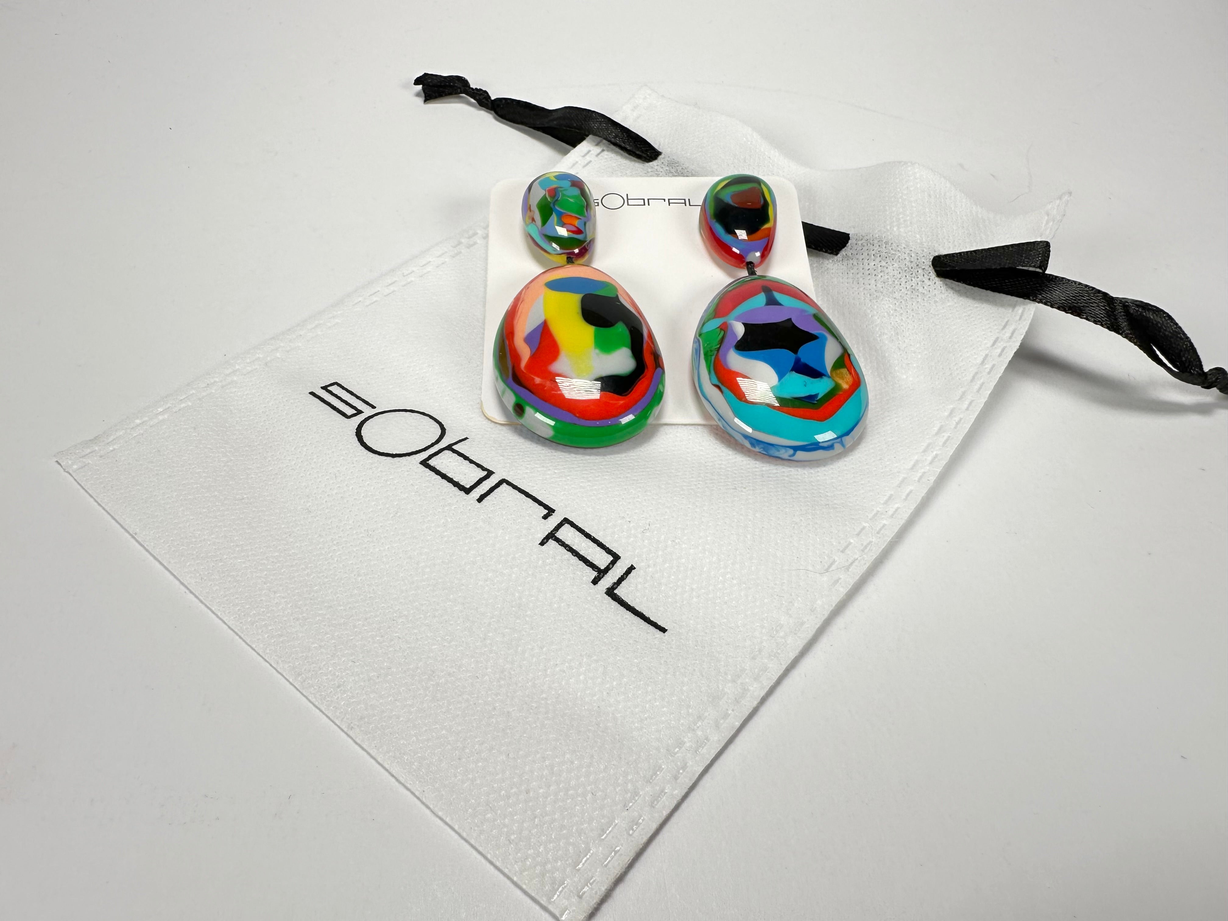 Sobral - Multi-Colour "Gabriele" Resin Earrings ( 003609 )