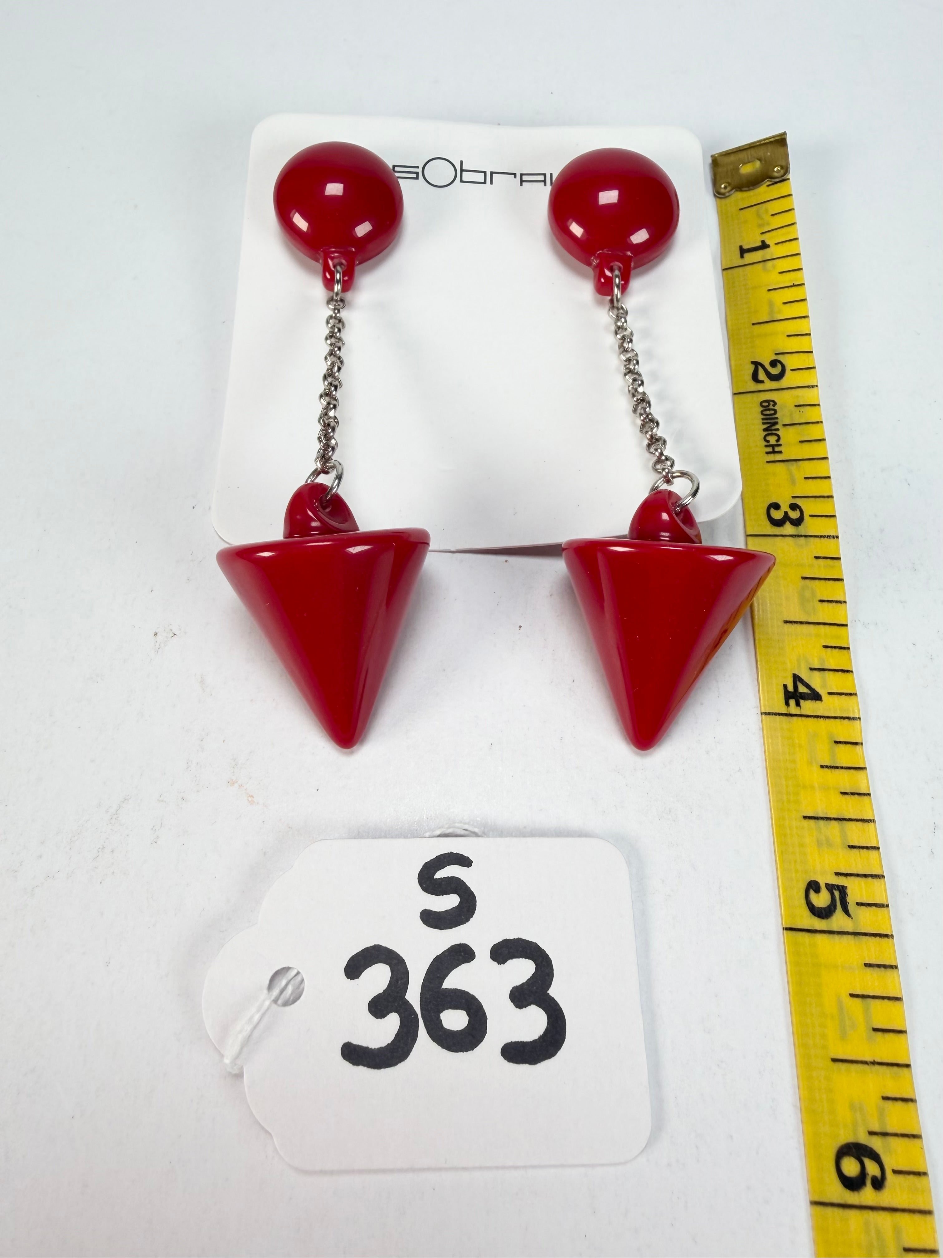 Sobral - Mix 2023 "MD KL" Red Cones Resin Earrings ( 005370 )