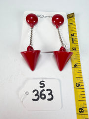 Sobral - Mix 2023 "MD KL" Red Cones Resin Earrings ( 005370 )