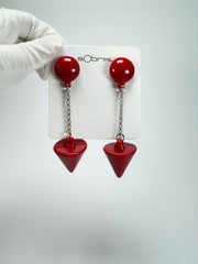 Sobral - Mix 2023 "MD KL" Red Cones Resin Earrings ( 005370 )