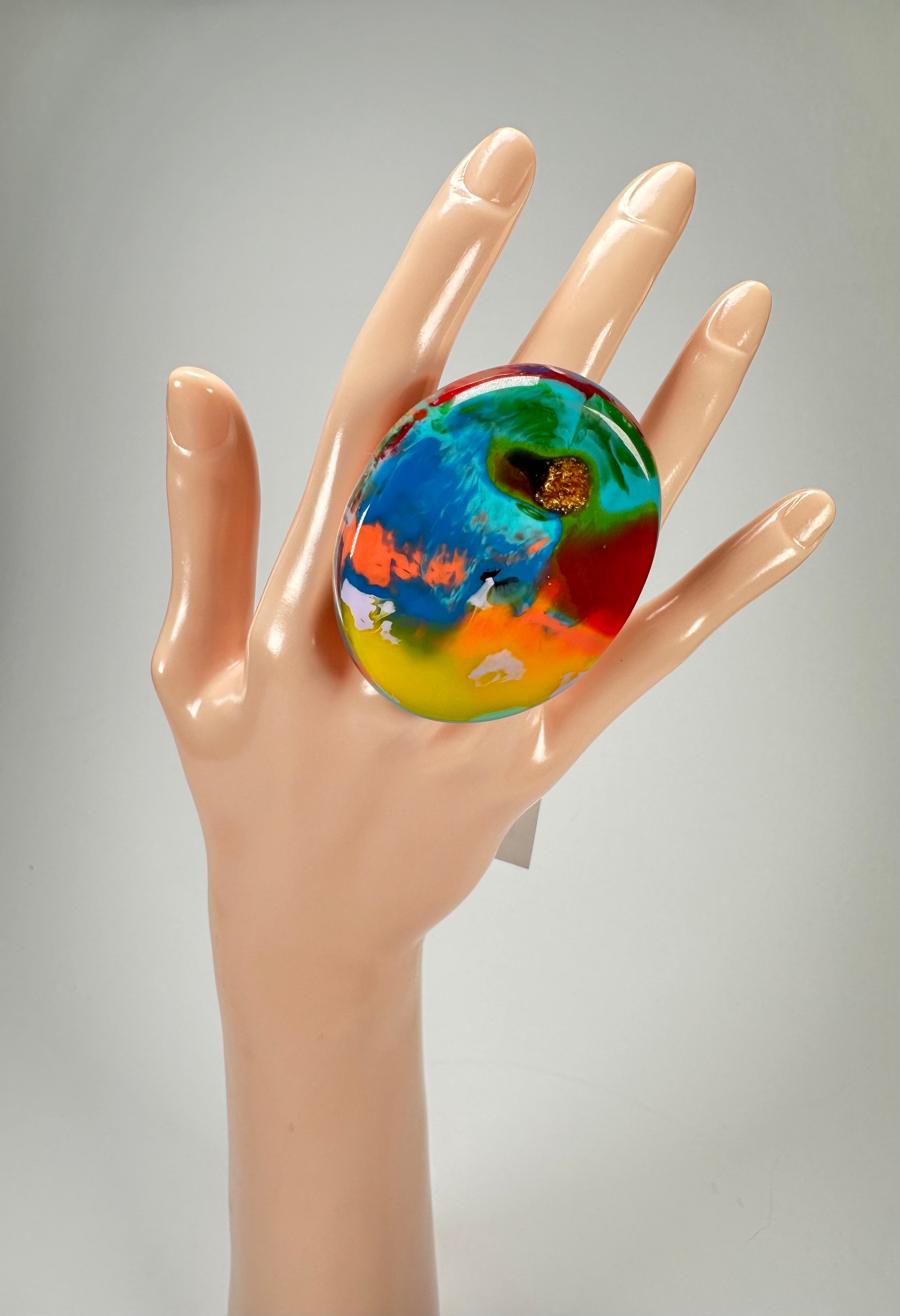 Sobral - Multi-Colour "Munique" K.Polido Resin Ring ( 005145 ) - Size UK U / US 10