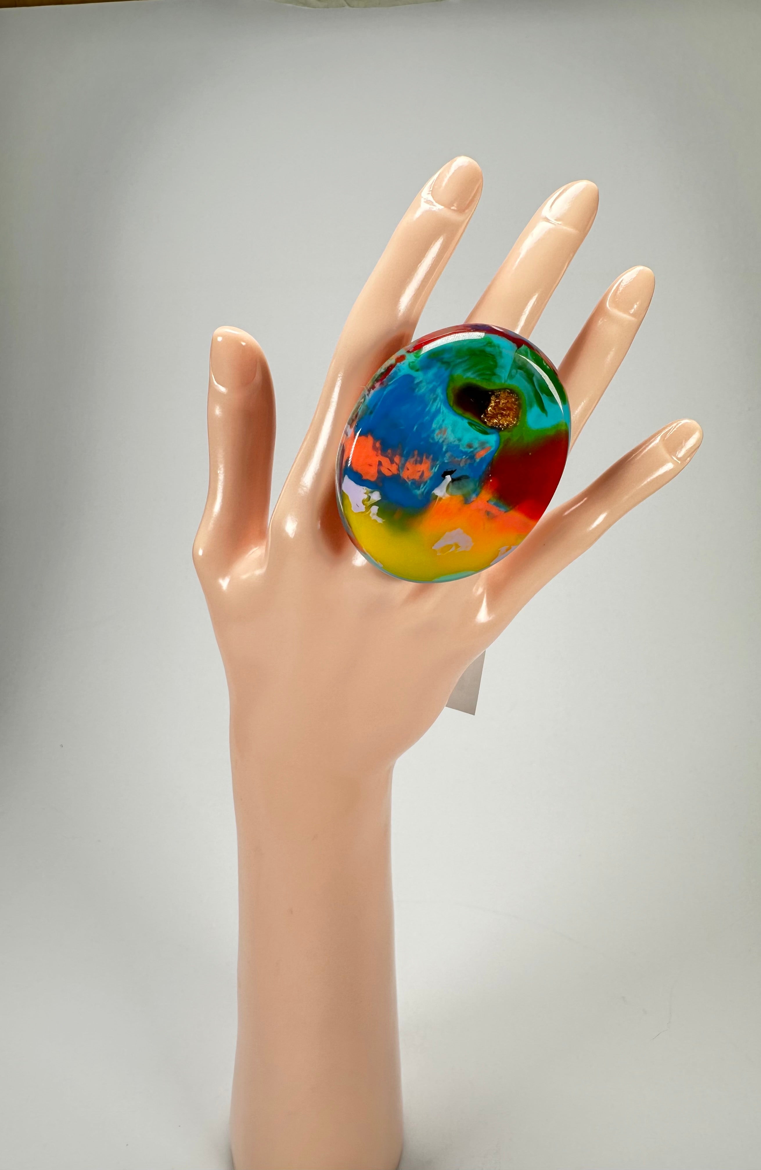 Sobral - Multi-Colour "Munique" K.Polido Resin Ring ( 005145 ) - Size UK U / US 10
