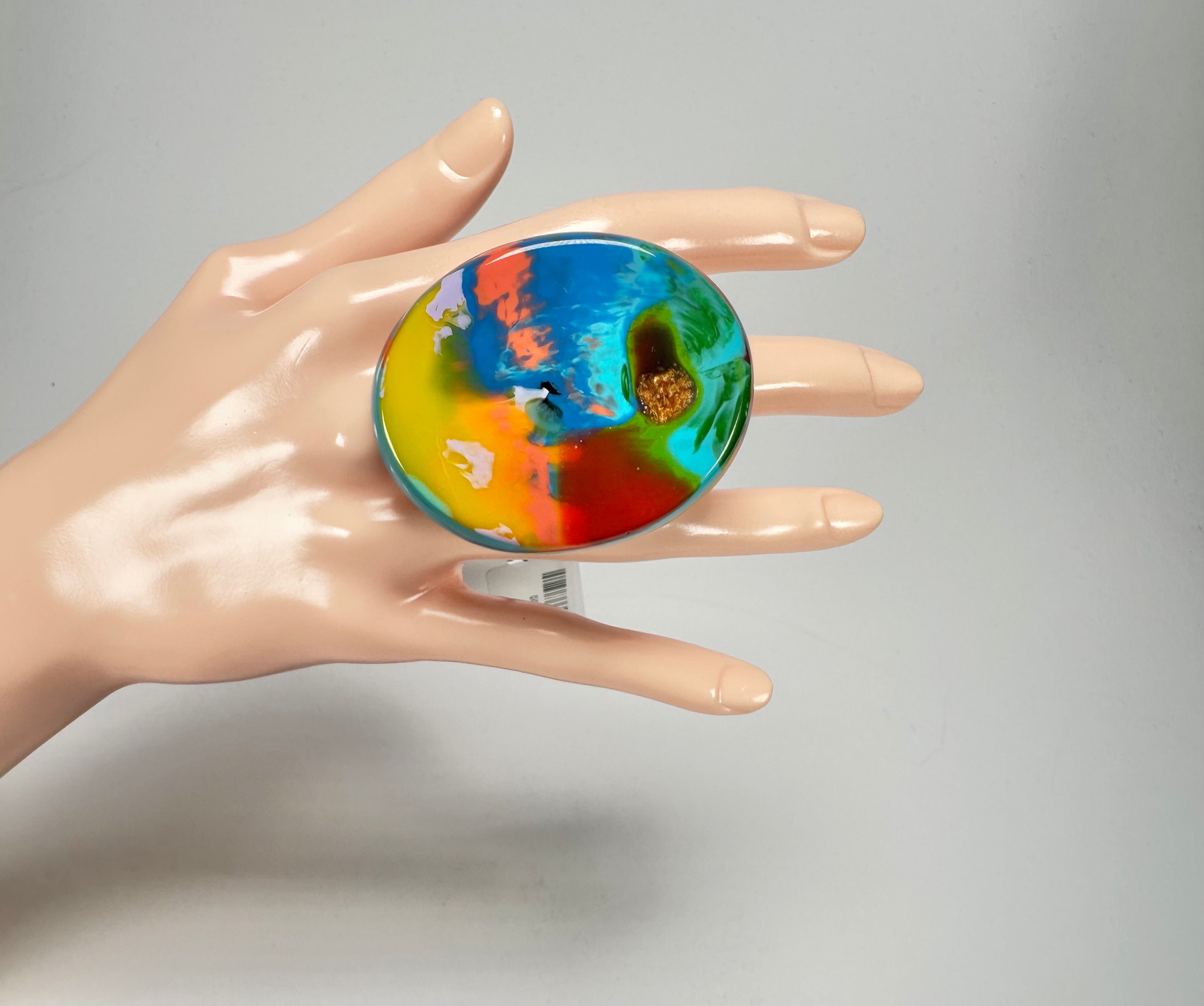 Sobral - Multi-Colour "Munique" K.Polido Resin Ring ( 005145 ) - Size UK U / US 10