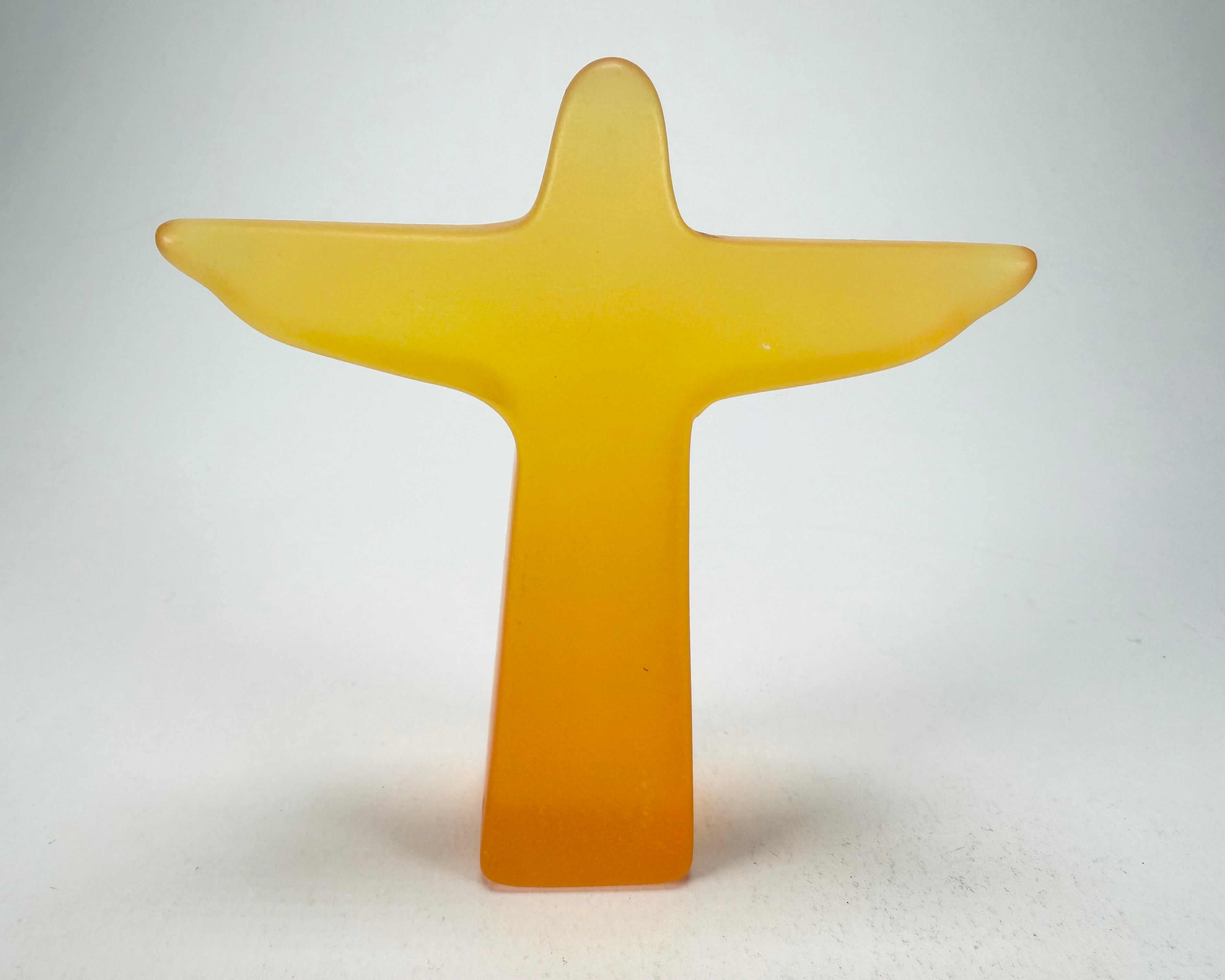 Sobral - Landmark "Cristo" Orange Frost Small 11cm Statue Ornament ( 000600 )
