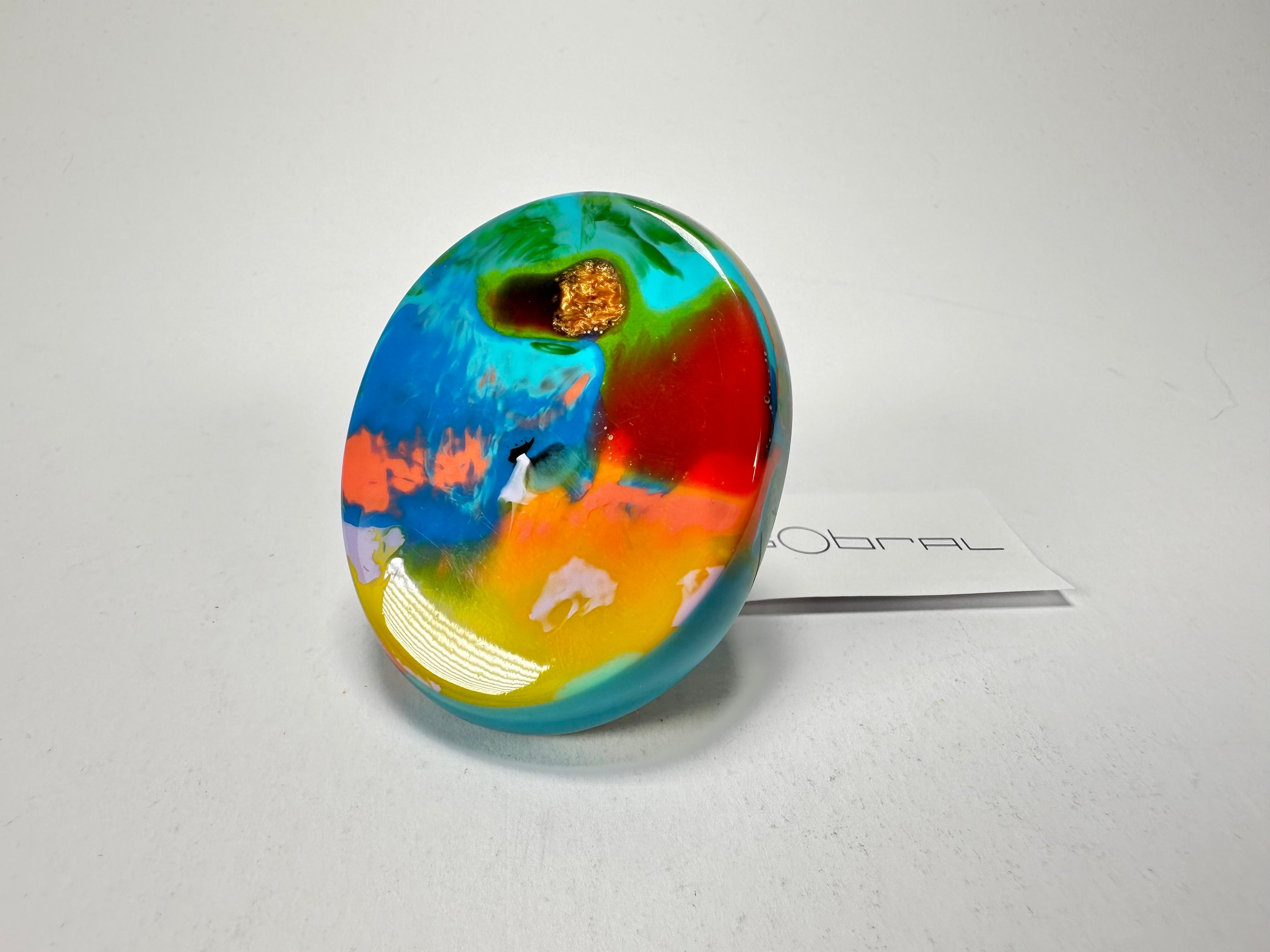 Sobral - Multi-Colour "Munique" K.Polido Resin Ring ( 005145 ) - Size UK U / US 10