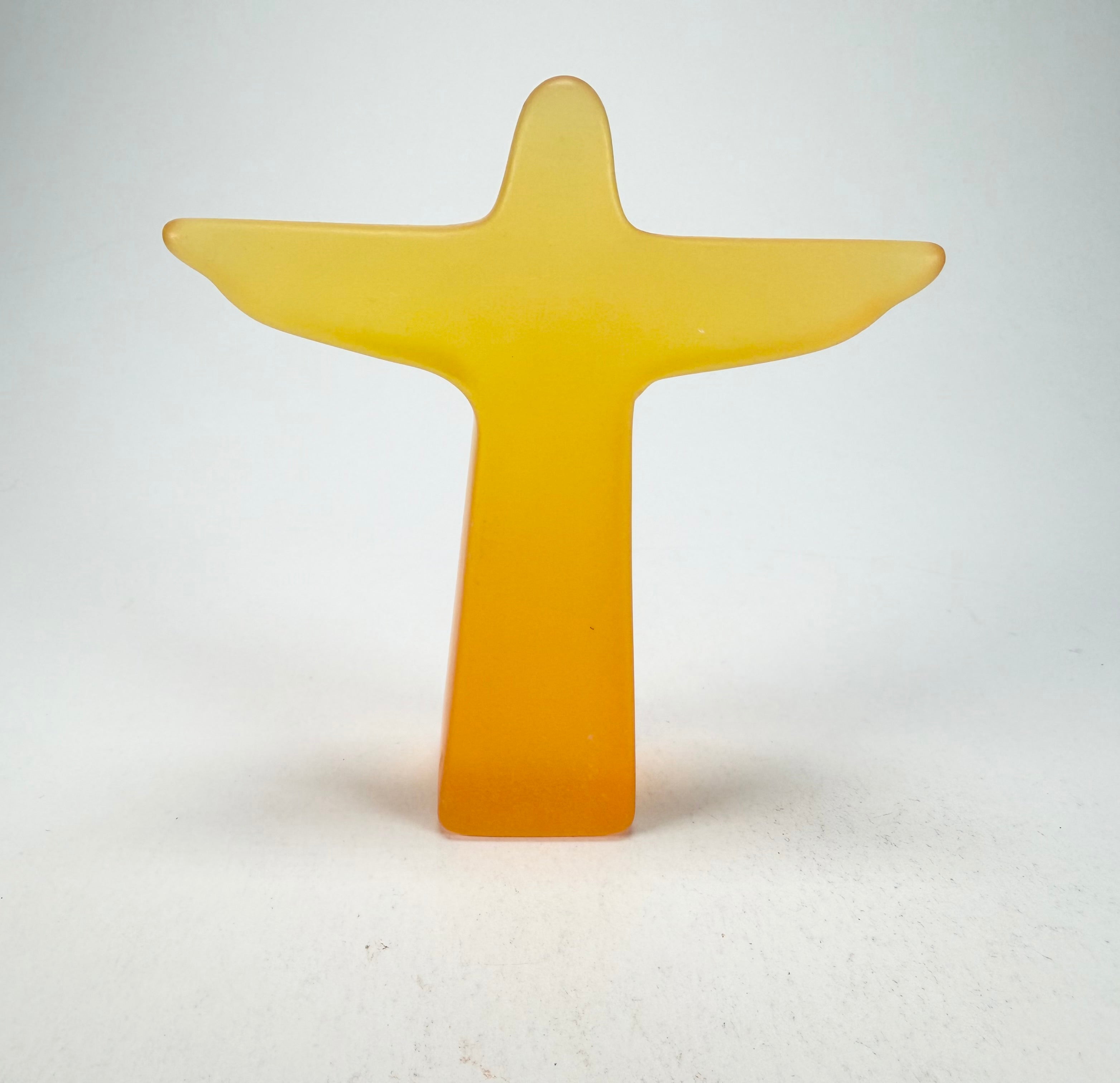 Sobral - Landmark "Cristo" Orange Frost Small 11cm Statue Ornament ( 000600 )