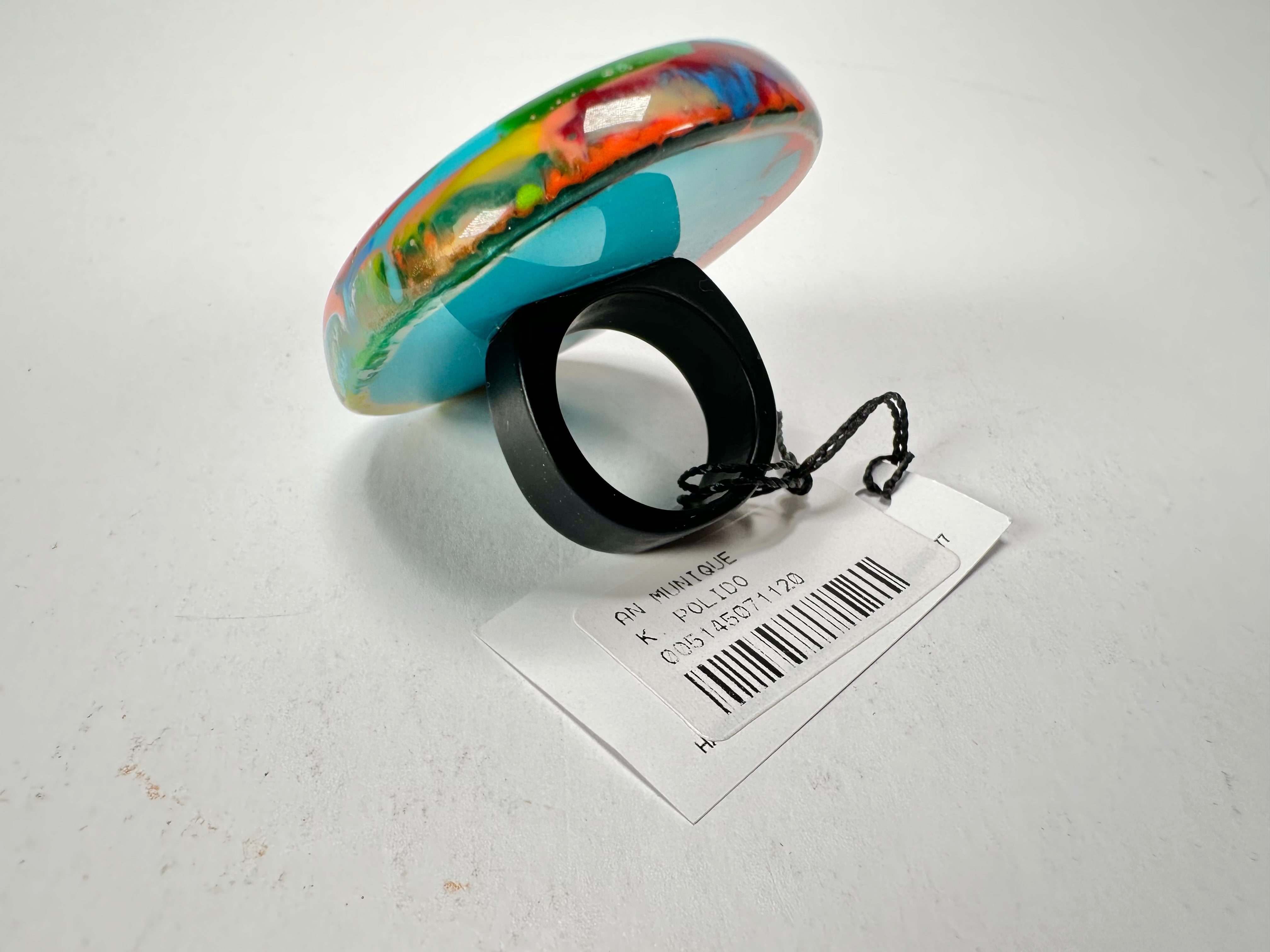Sobral - Multi-Colour "Munique" K.Polido Resin Ring ( 005145 ) - Size UK U / US 10