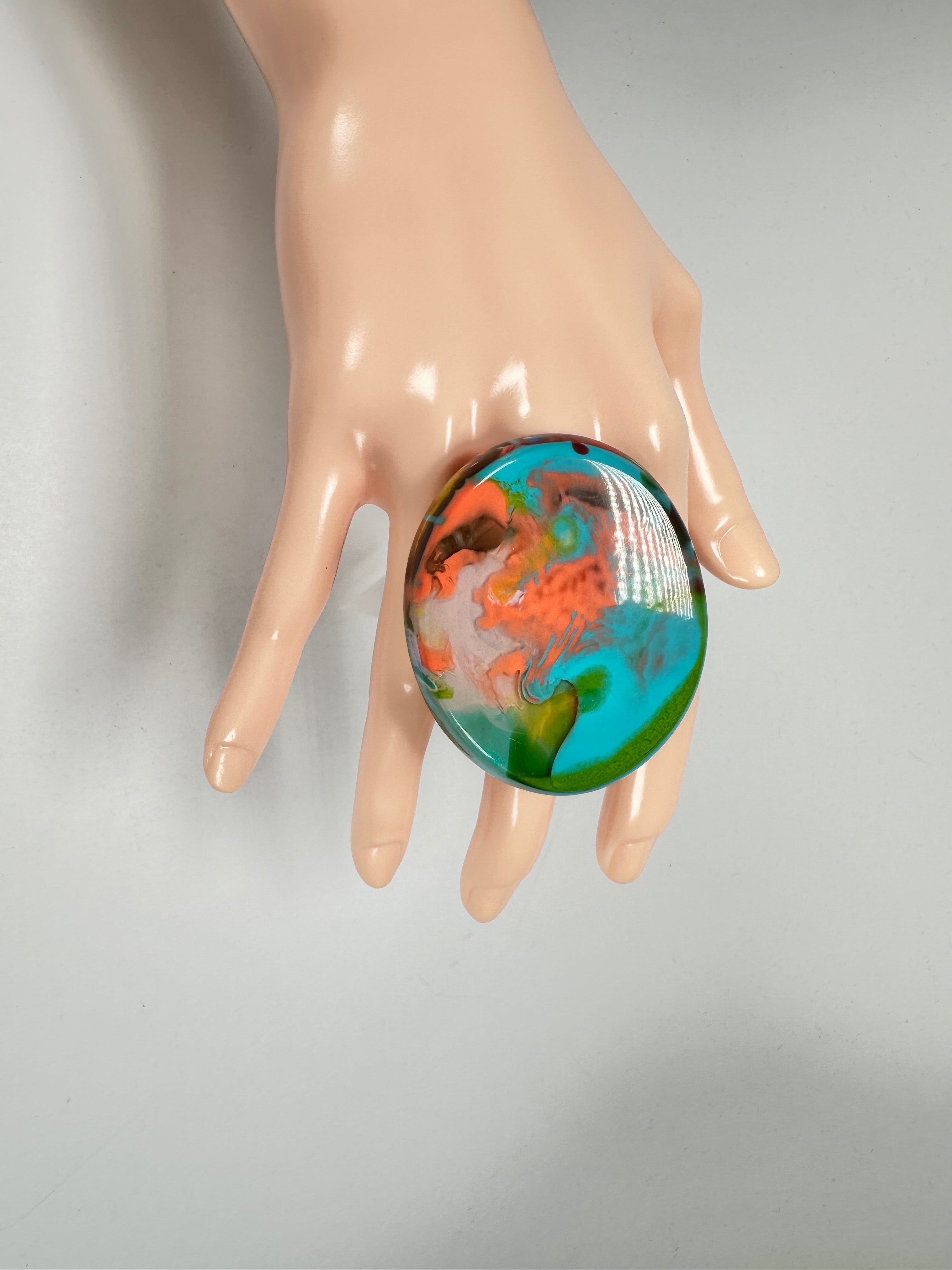 Sobral - Multi-Colour "Munique" K.Polido Resin Ring ( 005145 ) - Size UK T / US 9.5