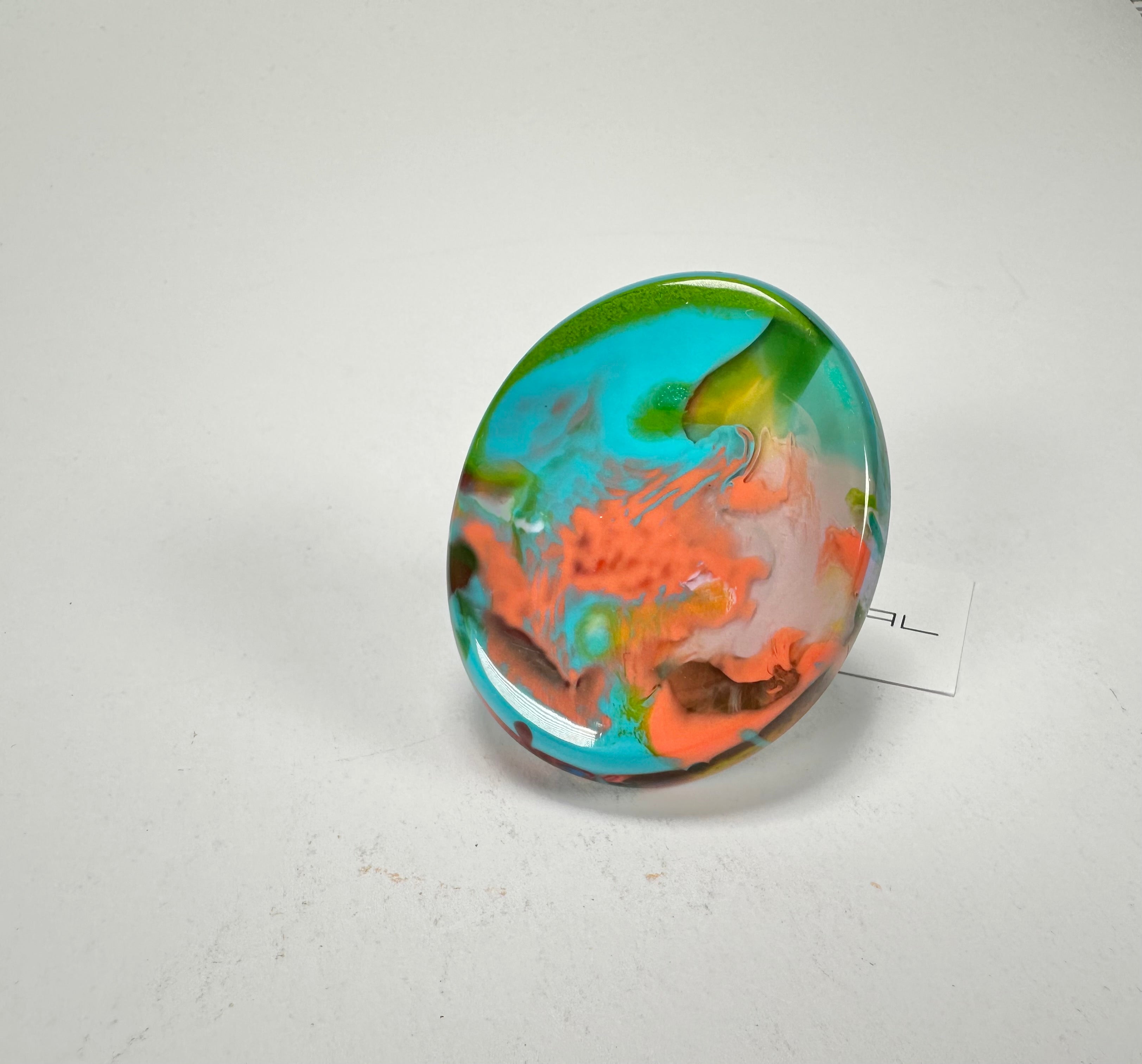 Sobral - Multi-Colour "Munique" K.Polido Resin Ring ( 005145 ) - Size UK T / US 9.5