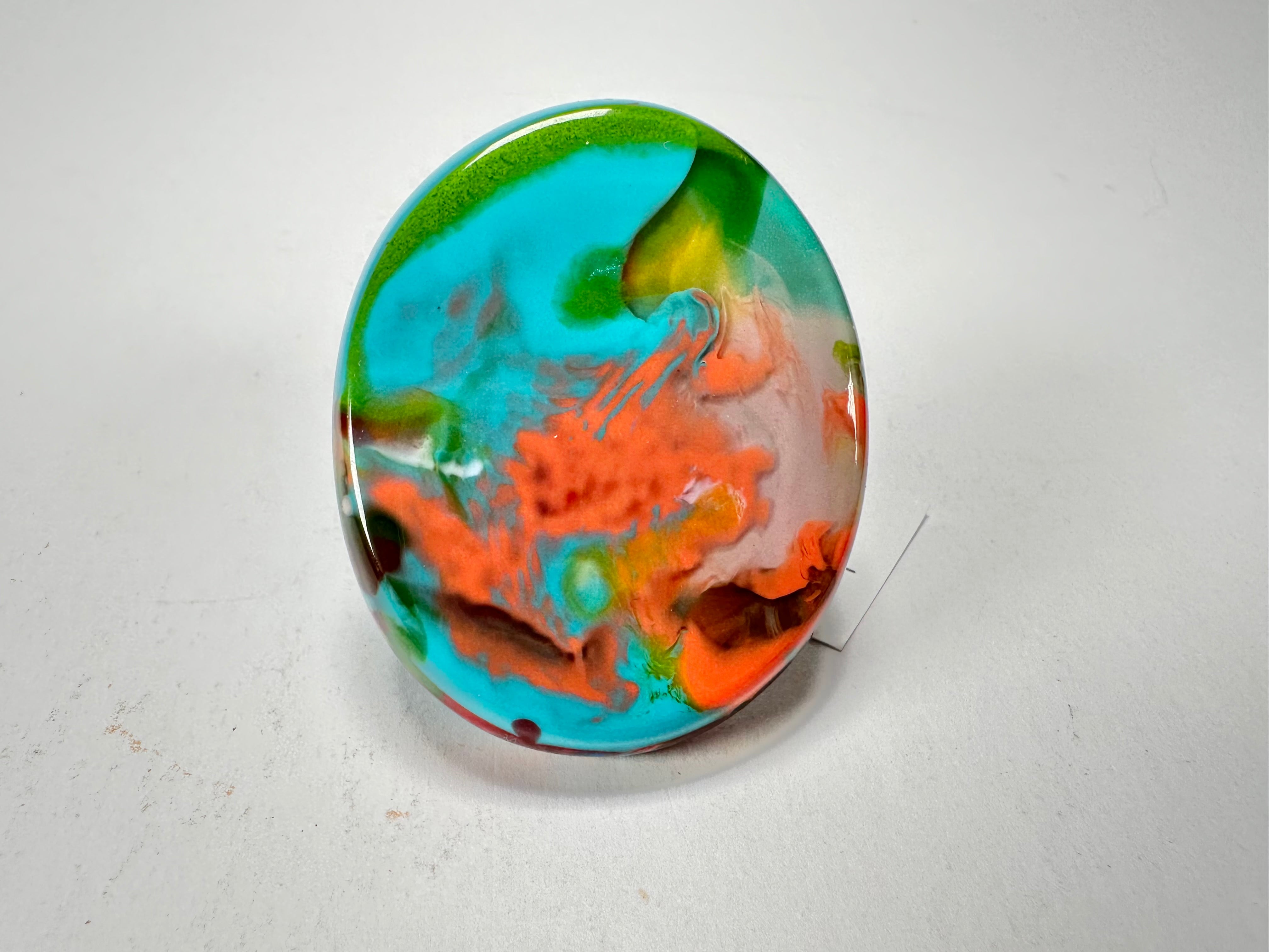 Sobral - Multi-Colour "Munique" K.Polido Resin Ring ( 005145 ) - Size UK T / US 9.5