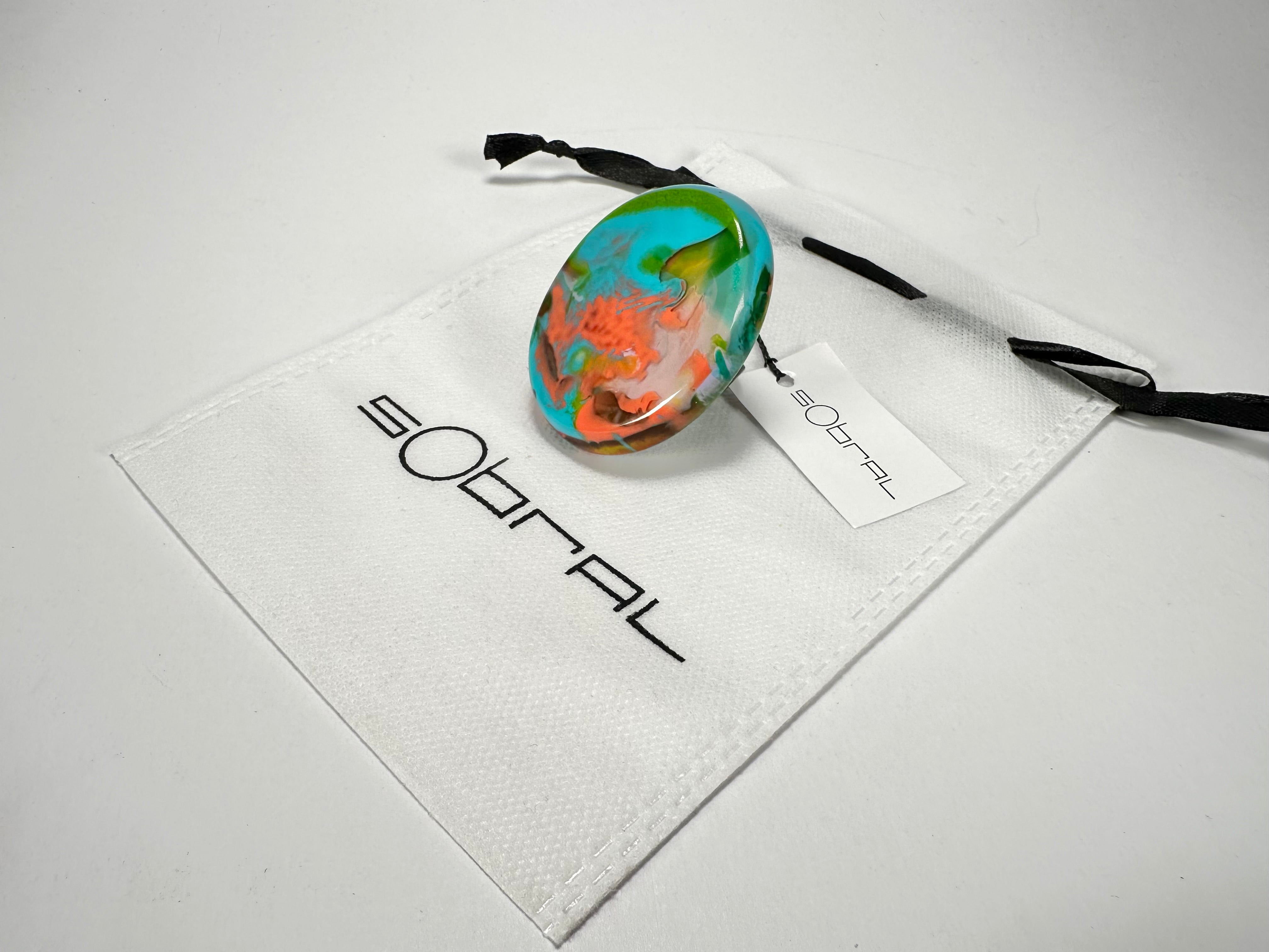 Sobral - Multi-Colour "Munique" K.Polido Resin Ring ( 005145 ) - Size UK T / US 9.5