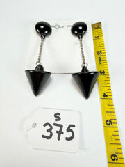 Sobral - Mix 2023 "MD KL" Black Cones Resin Earrings ( 005370 )