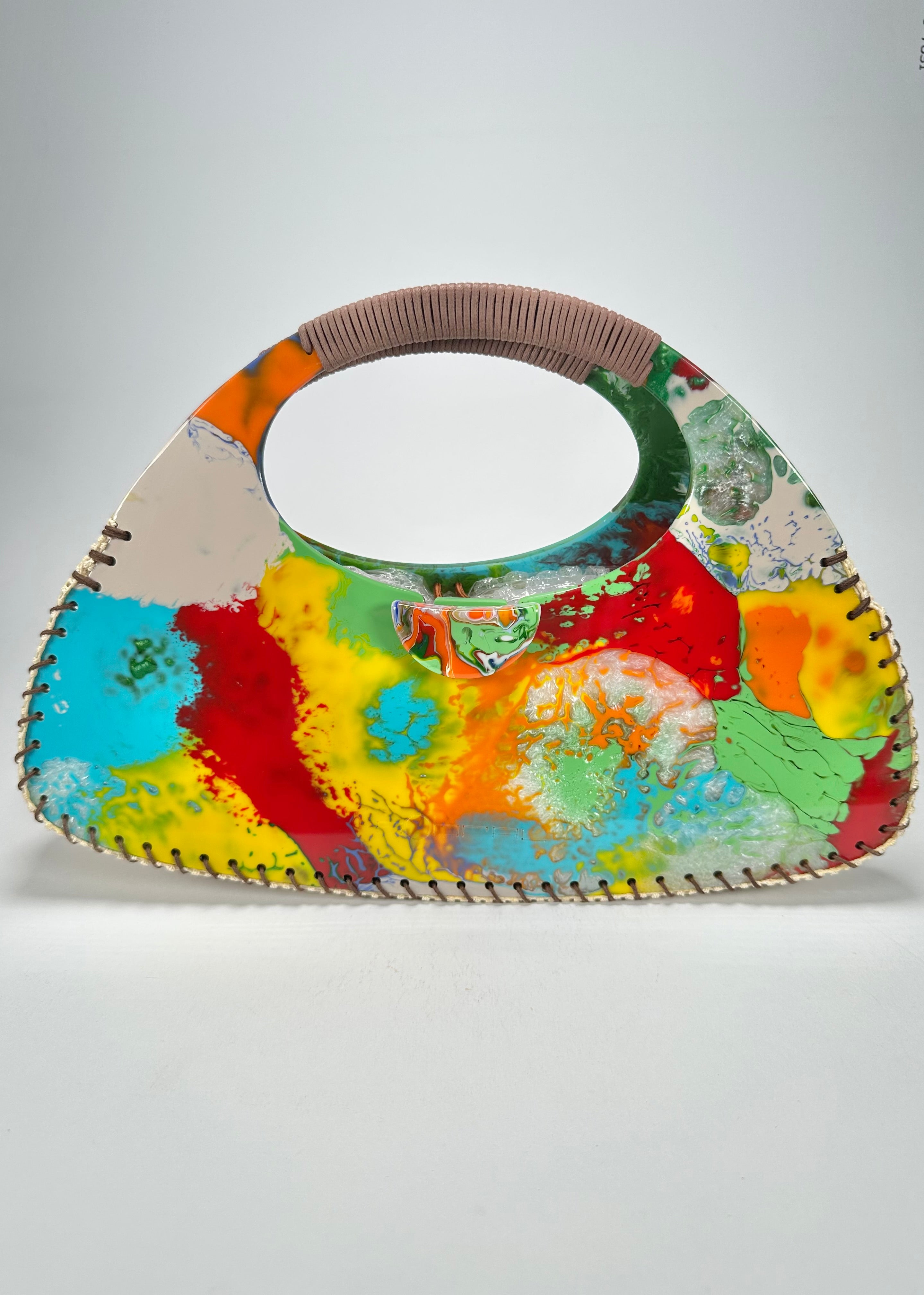 Sobral - Multi-Colour "Retro " Pollock Resin Handbag ( 005315 )