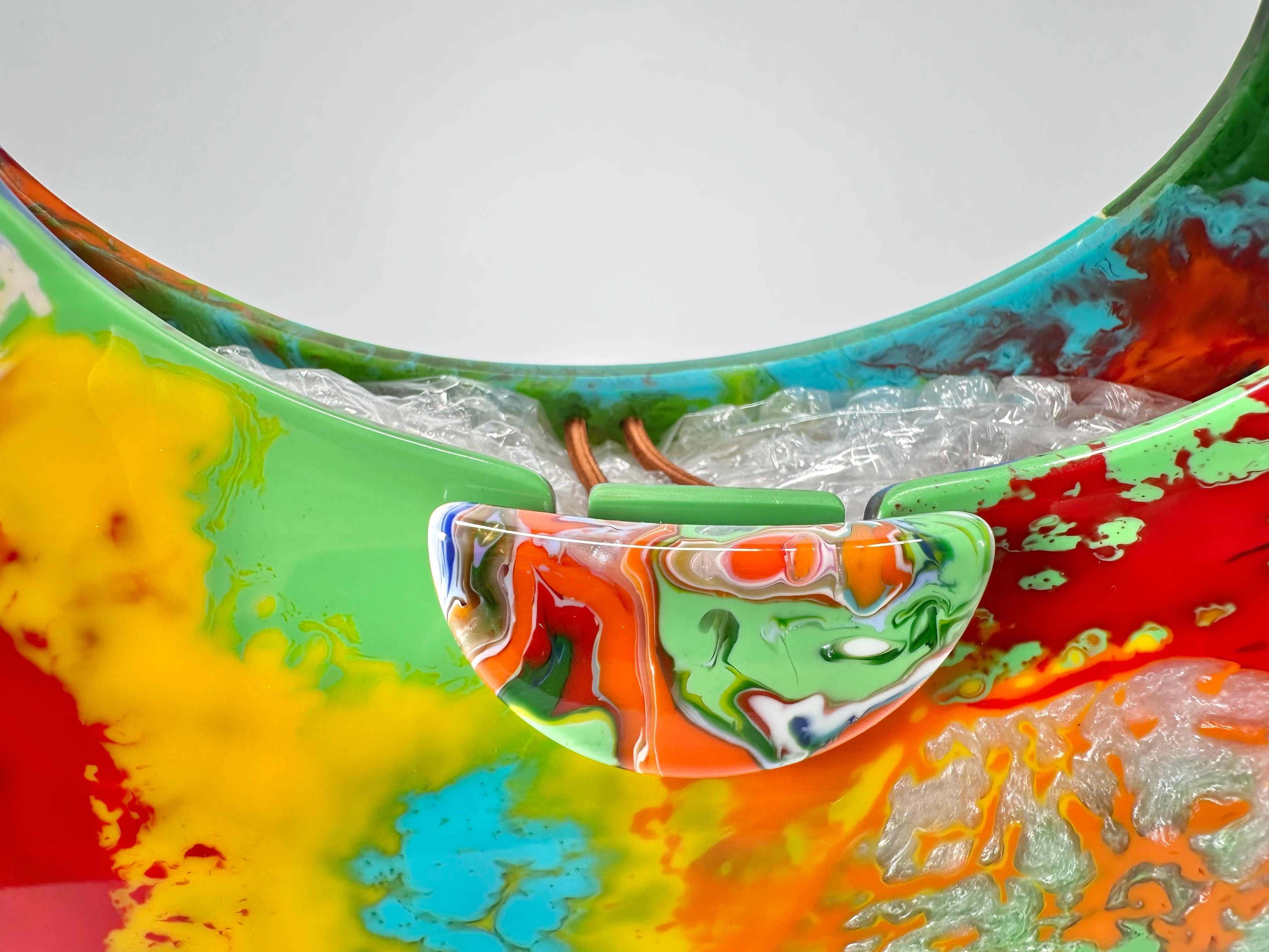 Sobral - Multi-Colour "Retro " Pollock Resin Handbag ( 005315 )