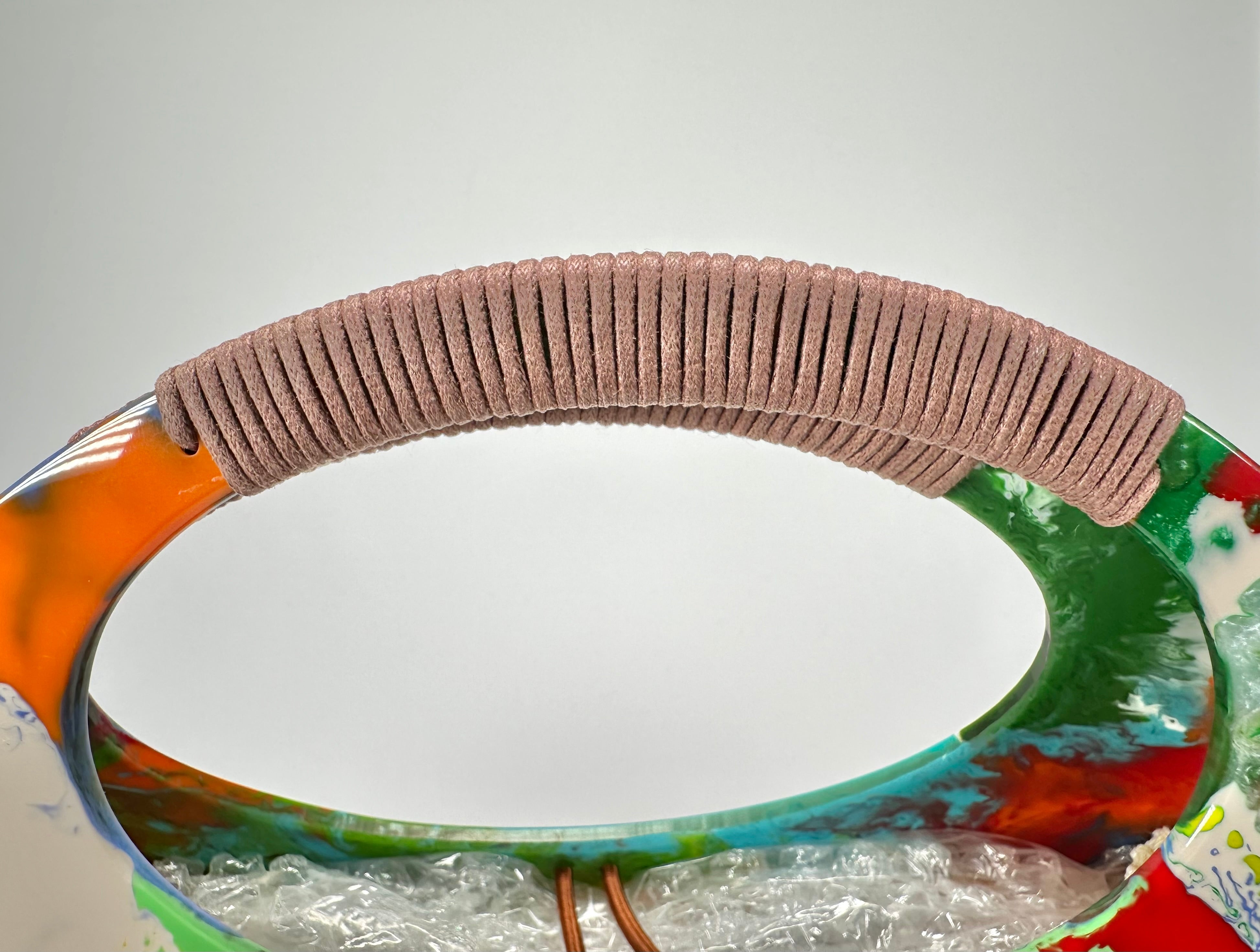 Sobral - Multi-Colour "Retro " Pollock Resin Handbag ( 005315 )