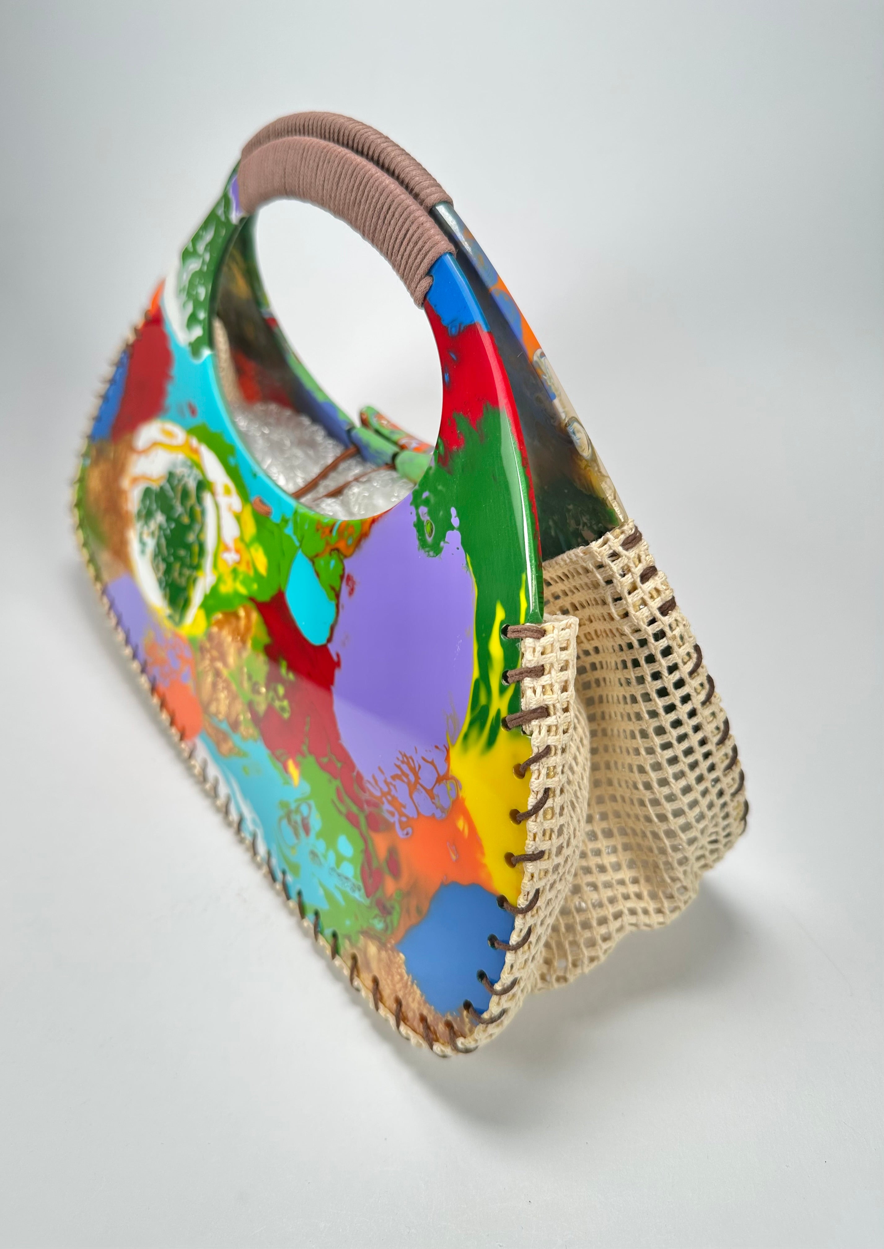 Sobral - Multi-Colour "Retro " Pollock Resin Handbag ( 005315 )
