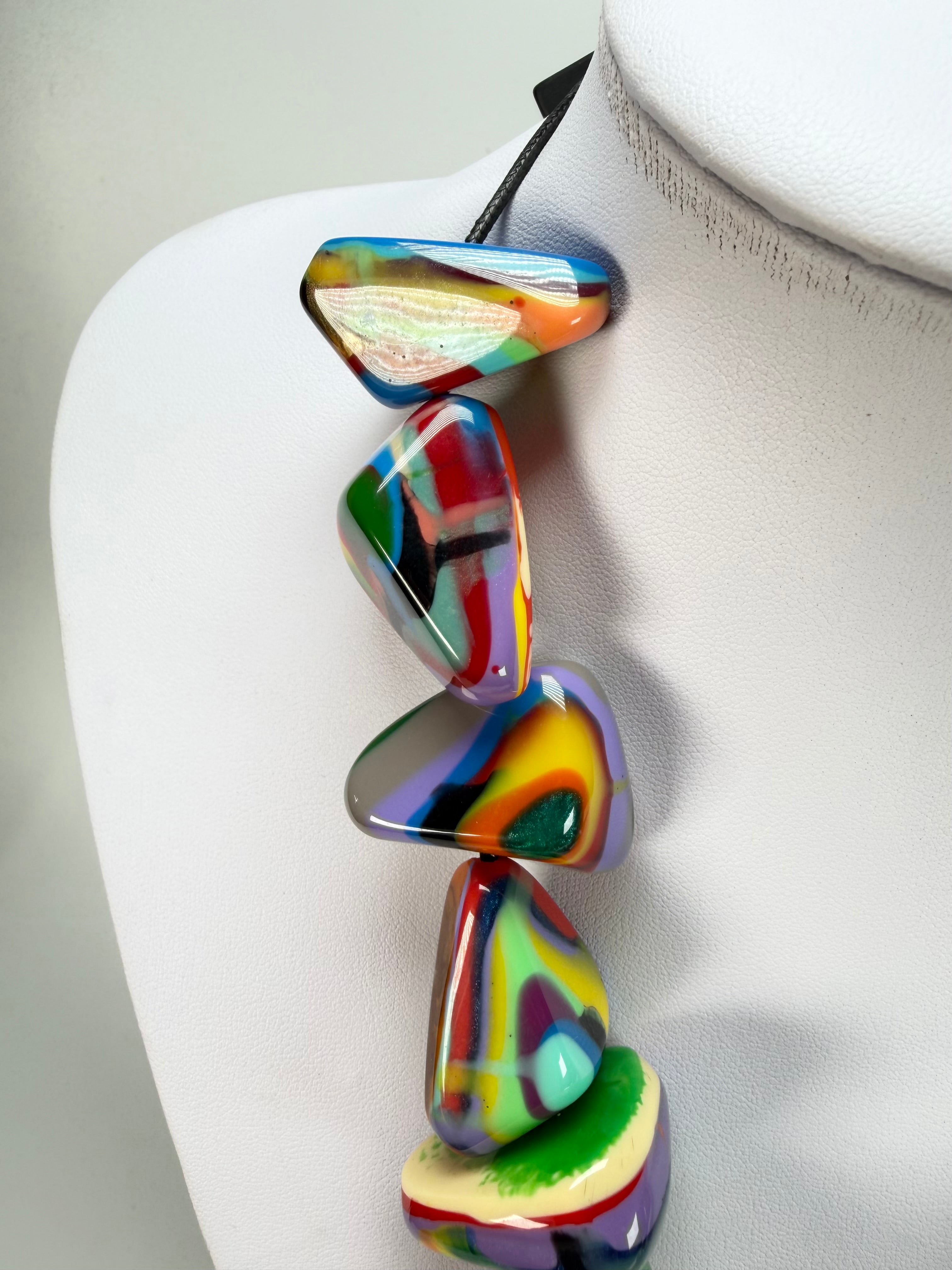 Sobral - Multi-Colour "Anton" Diamante Resin Necklace ( 003614 )