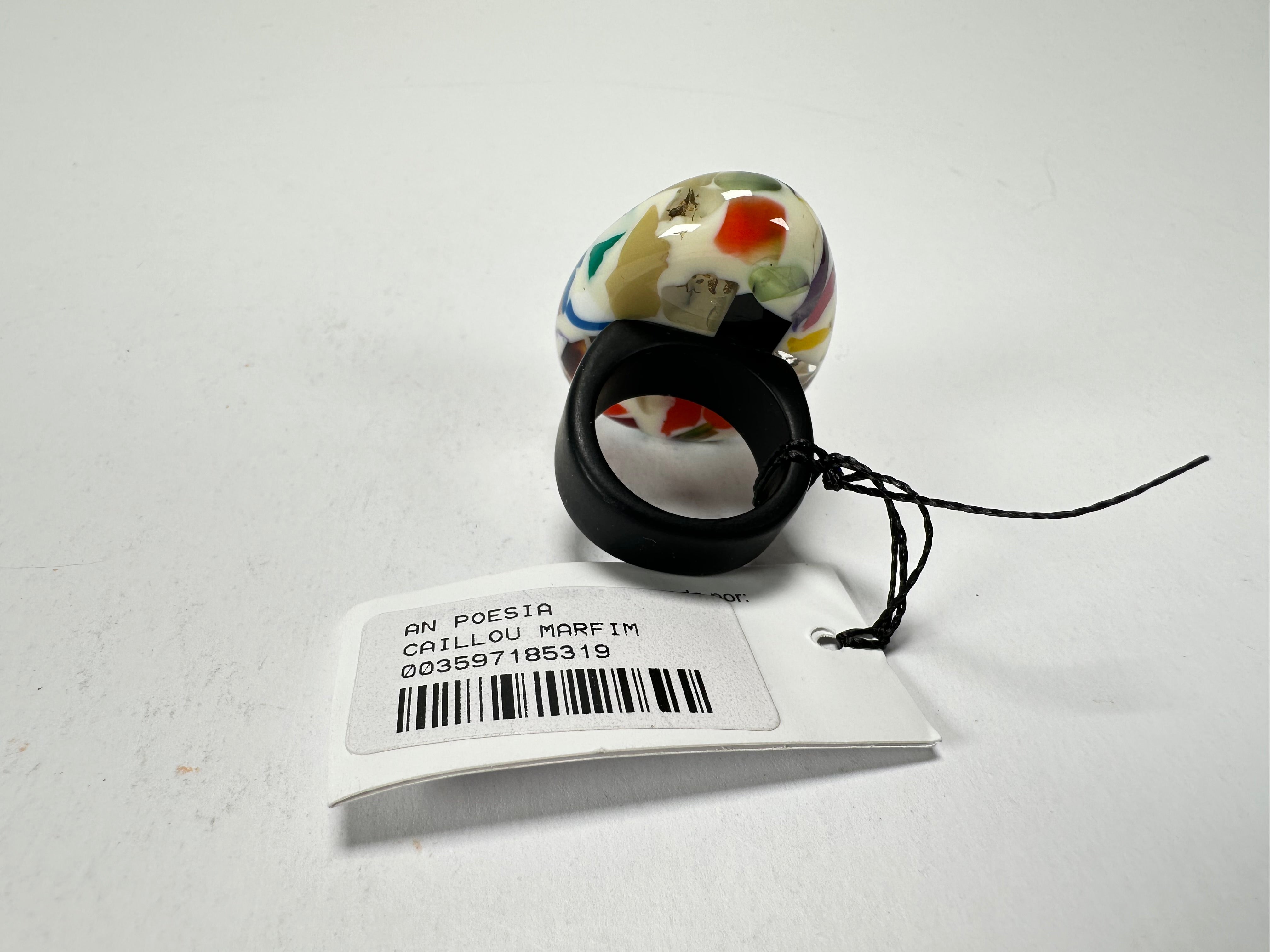 Sobral - Caillou Marfim "Poesia" Resin Ring ( 003597 ) - Size UK S / US 9