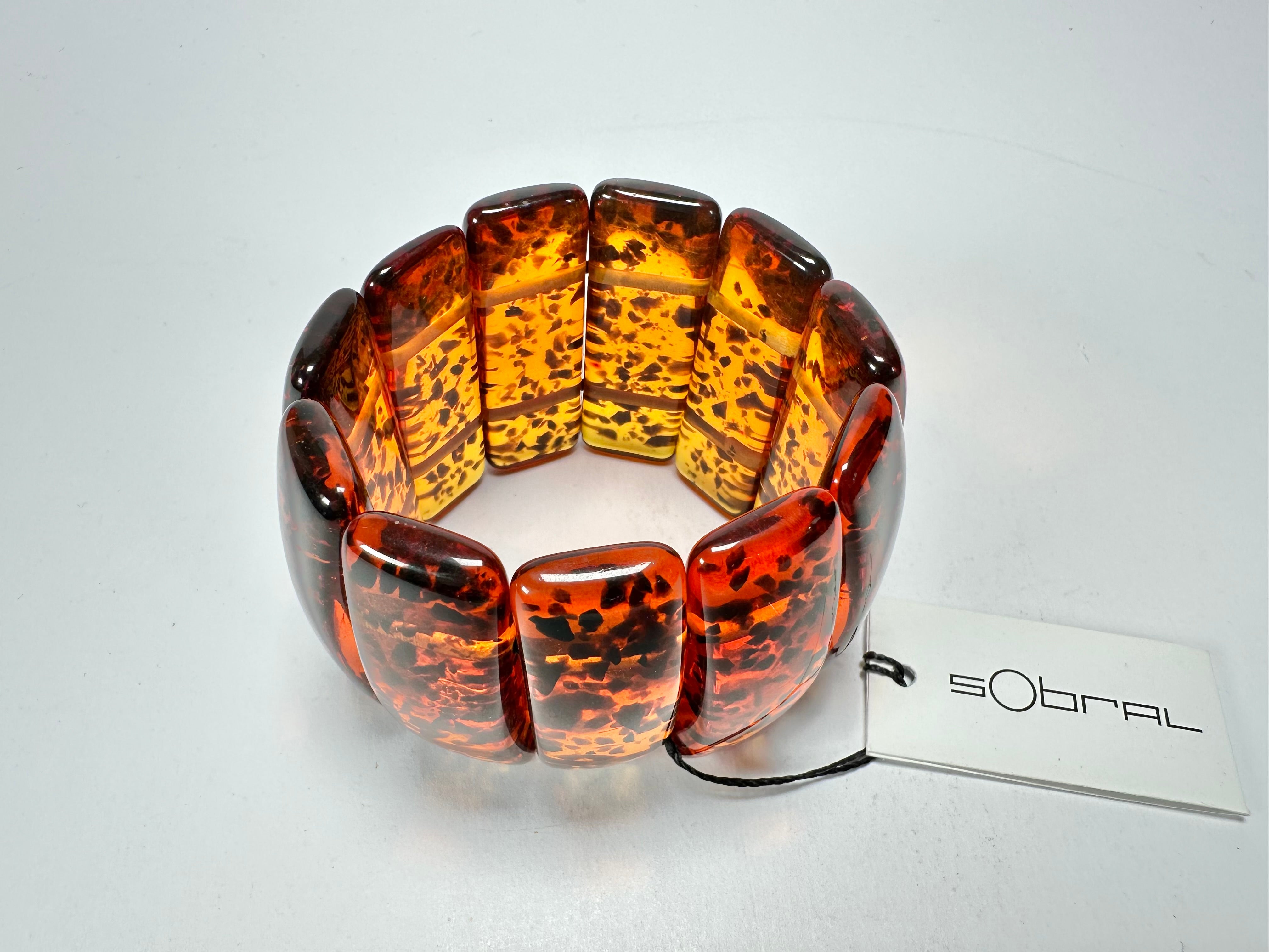 Sobral - Amber "Porcina Efeitors" Resin Bracelet ( 001544 )