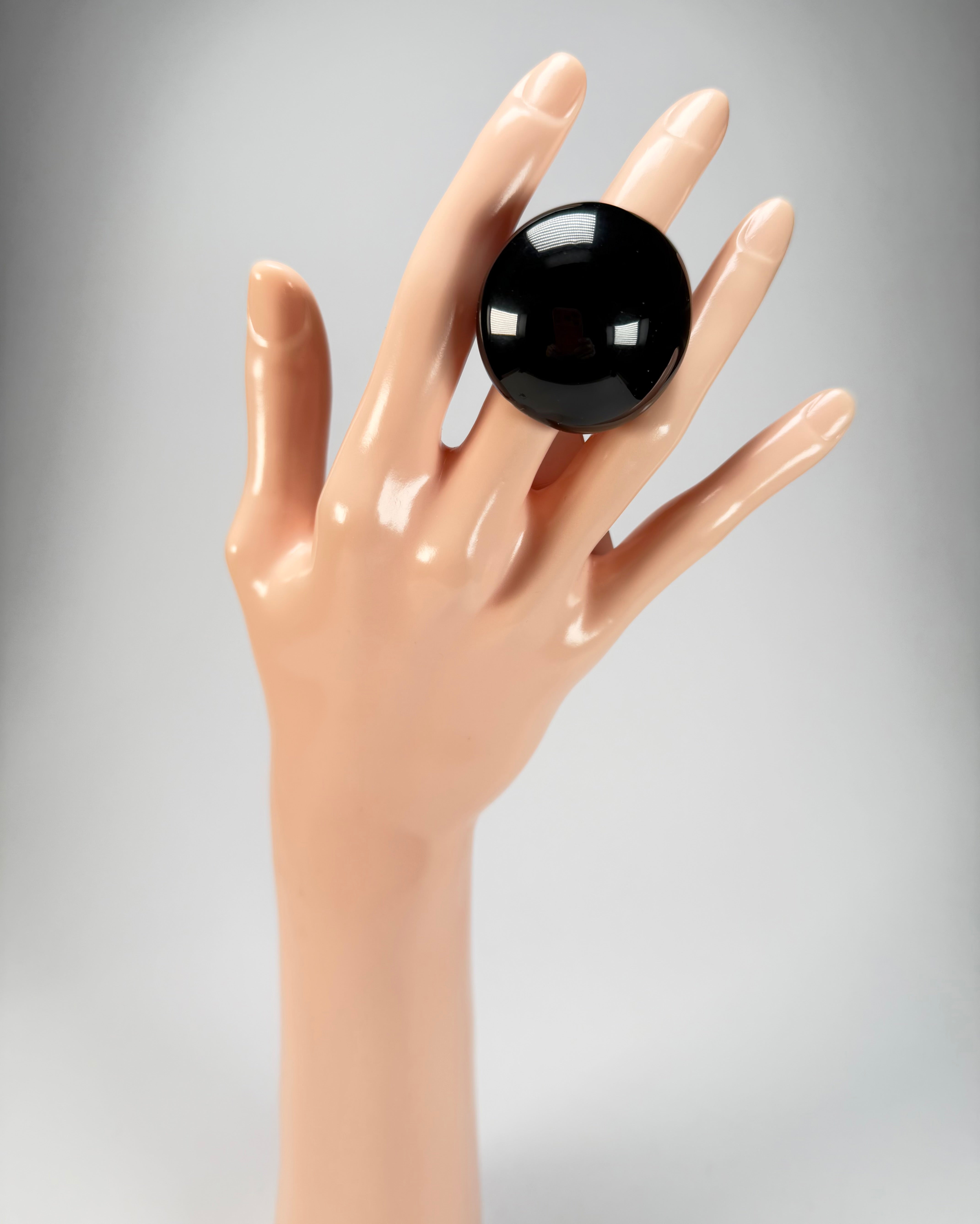 Sobral - Mix 2023 "Sintonia" Black Resin Ring ( 003598 ) - Size UK M / US 6