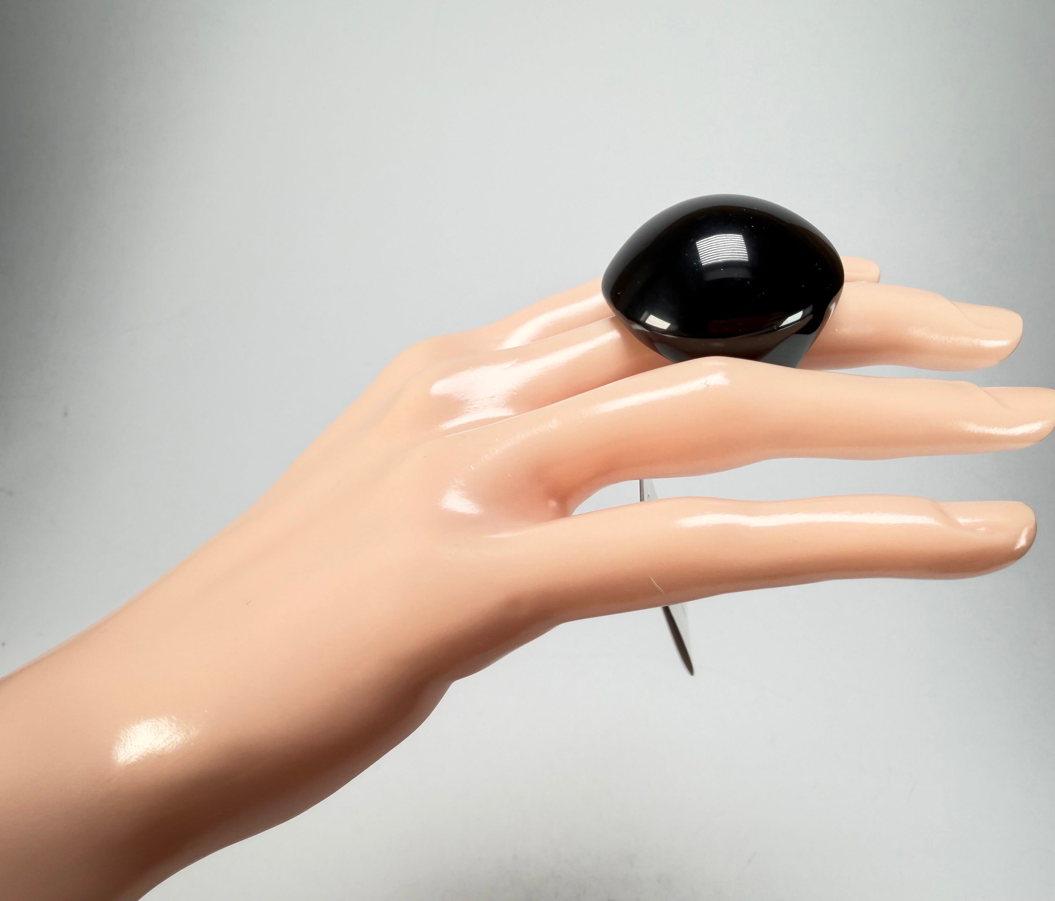 Sobral - Mix 2023 "Sintonia" Black Resin Ring ( 003598 ) - Size UK M / US 6