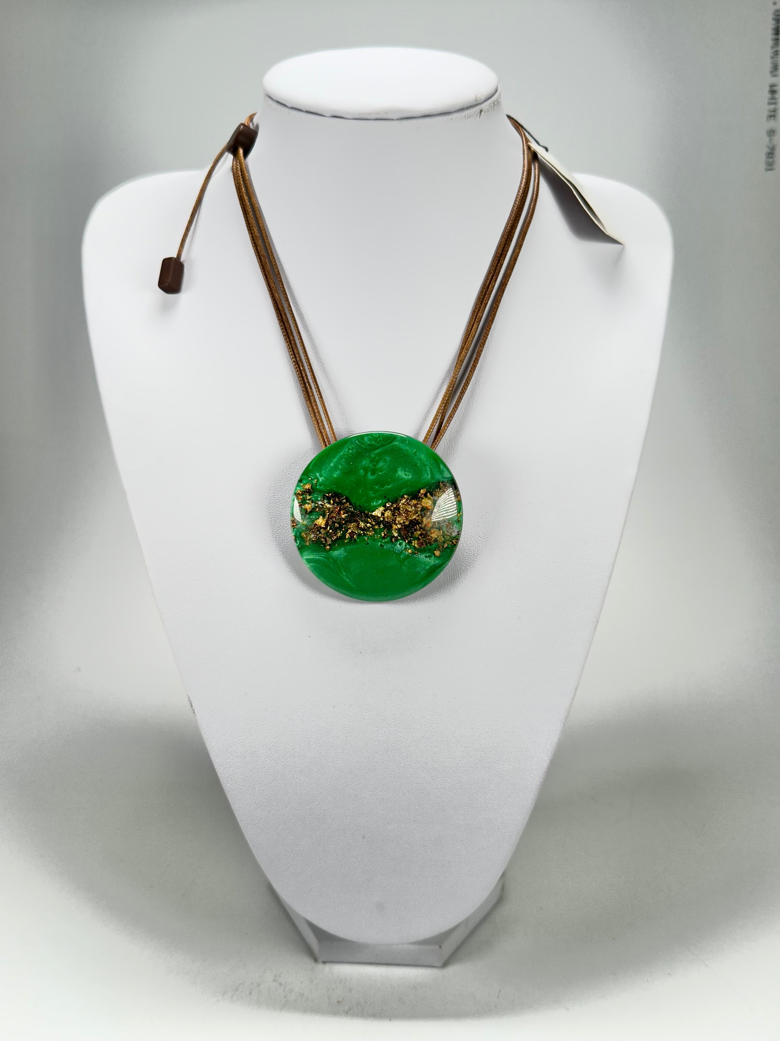 Sobral - Metalique Orlando "Angelina" Green Resin Necklace ( 004438 )