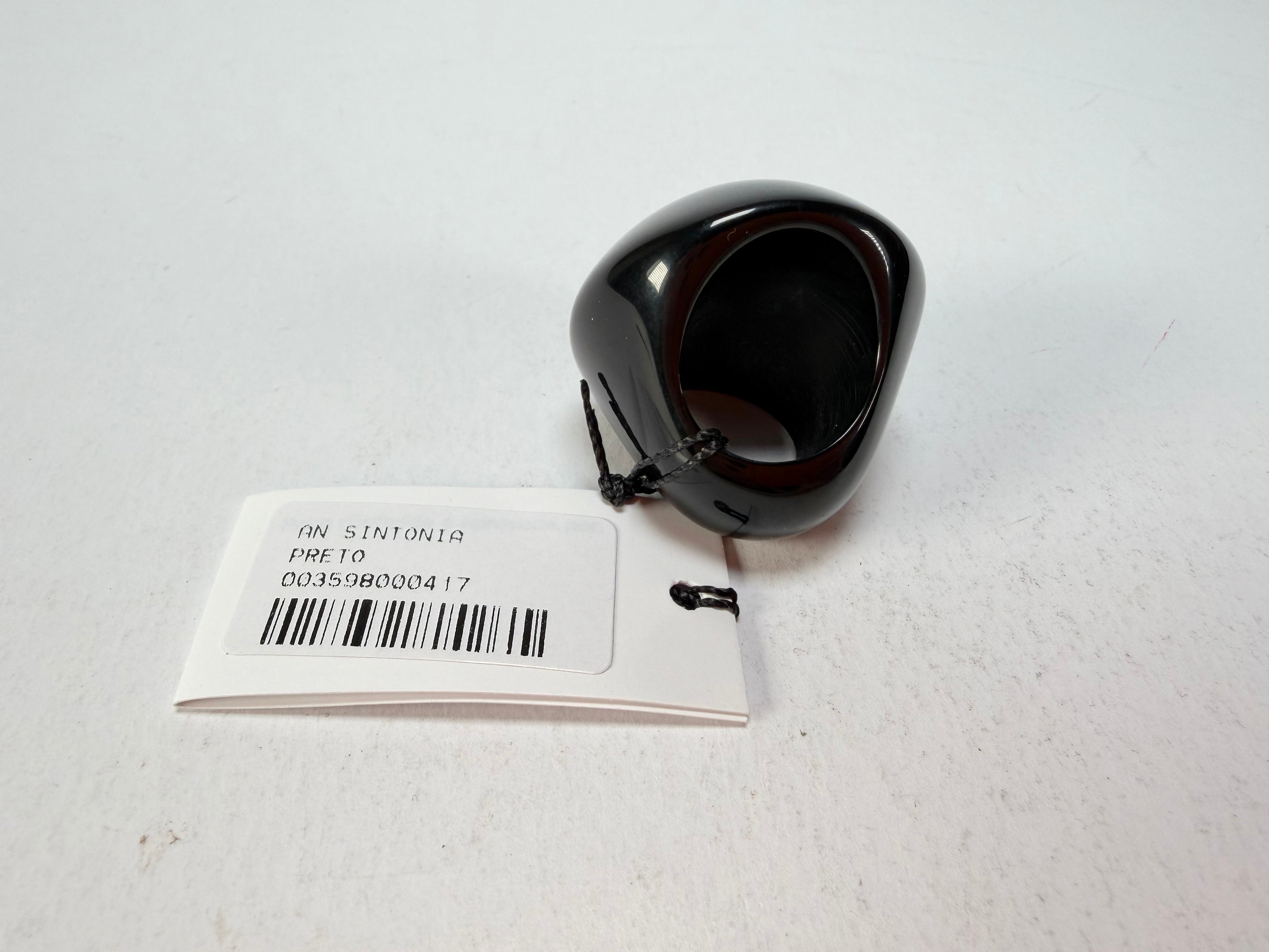 Sobral - Mix 2023 "Sintonia" Black Resin Ring ( 003598 ) - Size UK M / US 6