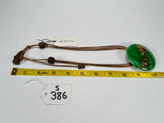 Sobral - Metalique Orlando "Angelina" Green Resin Necklace ( 004438 )