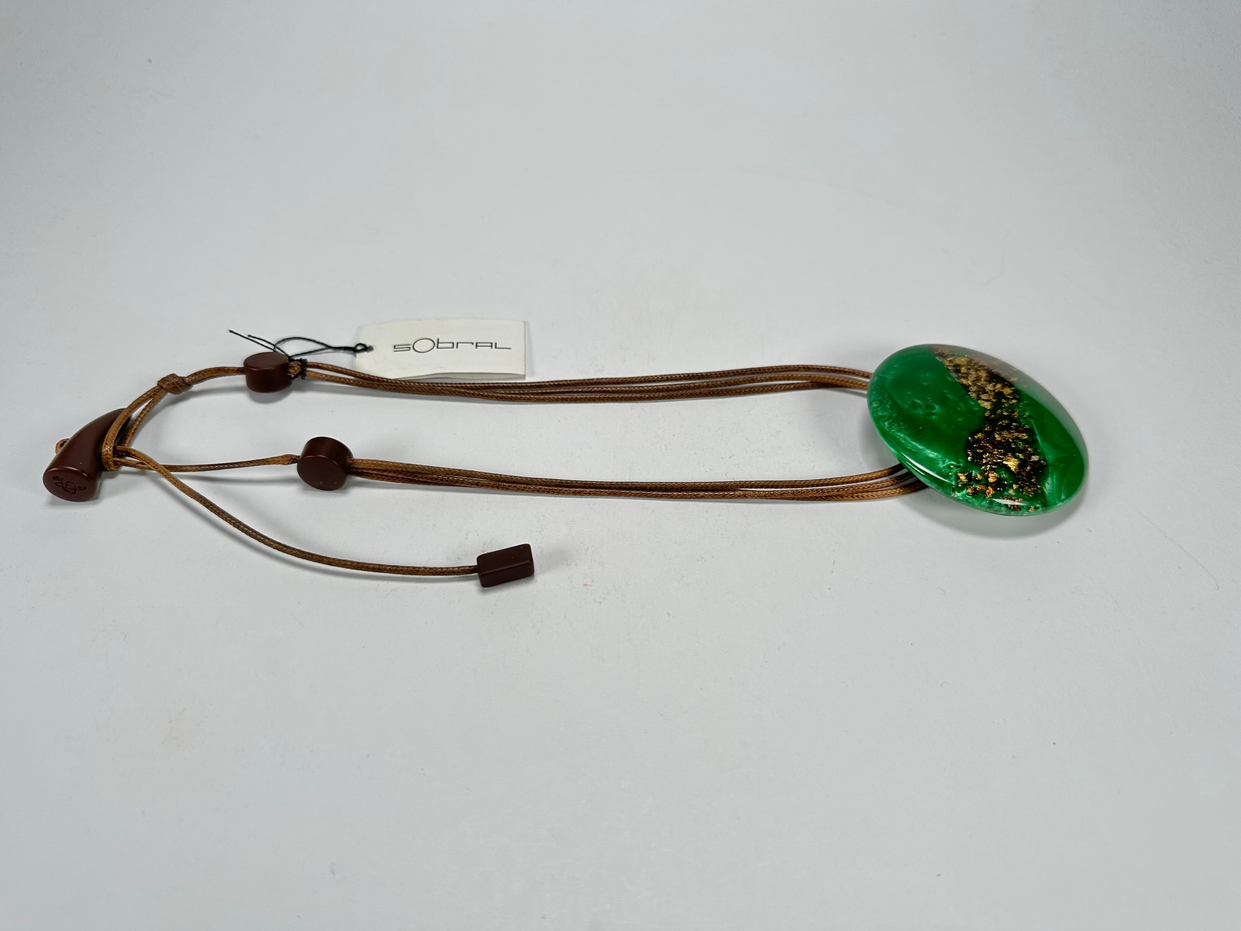 Sobral - Metalique Orlando "Angelina" Green Resin Necklace ( 004438 )