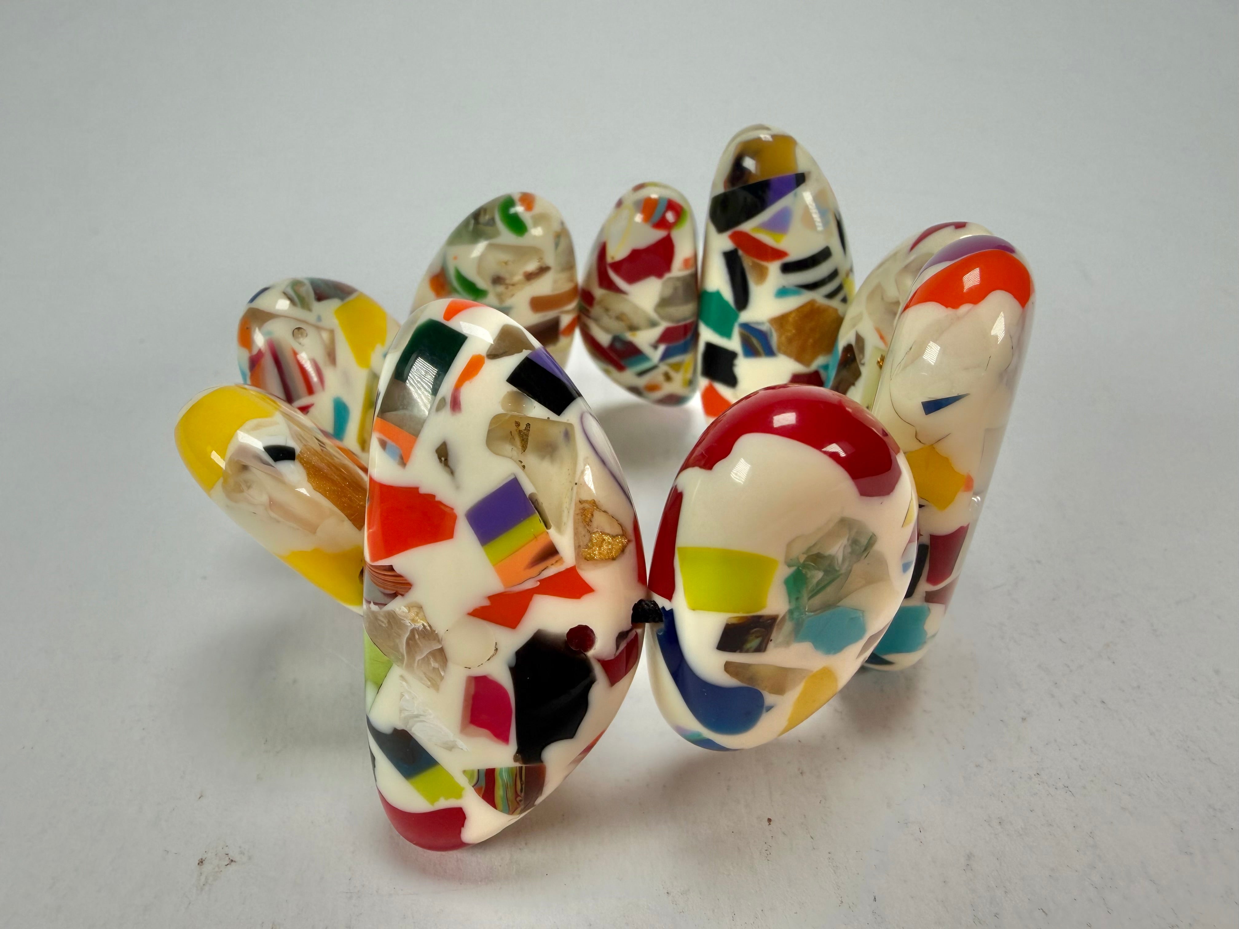 Sobral - Caillou Marfim "Onda" Elasticated Resin Bracelet ( 005329 )