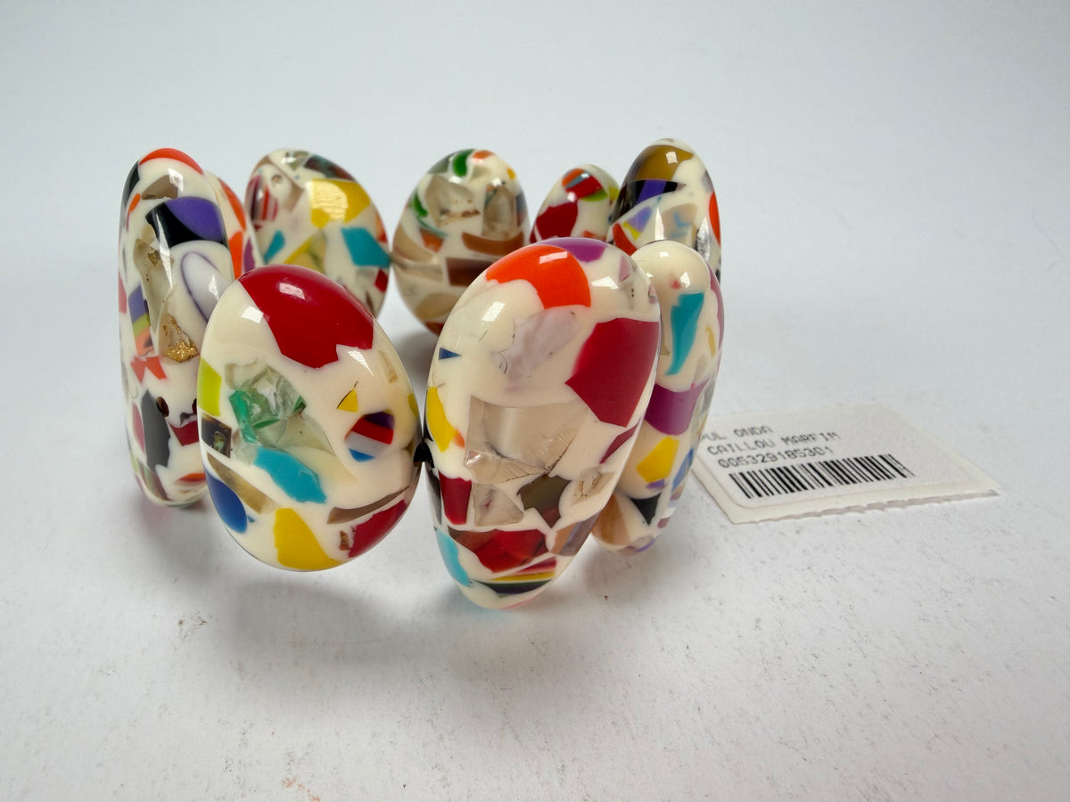 Sobral - Caillou Marfim "Onda" Elasticated Resin Bracelet ( 005329 )