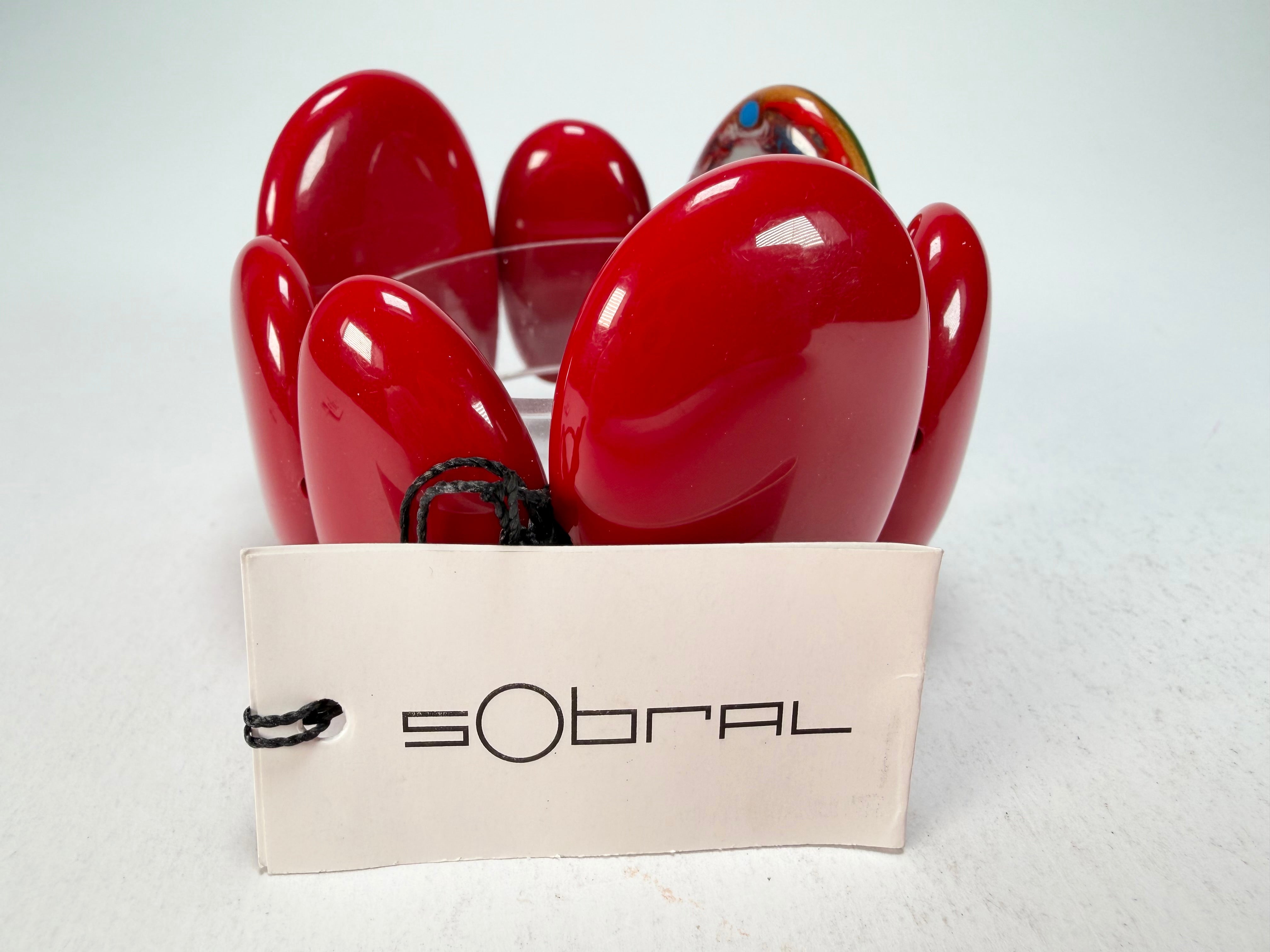 Sobral - Multi-Colour "Inspiração" K Red Elasticated Resin Bracelet ( 003595 )