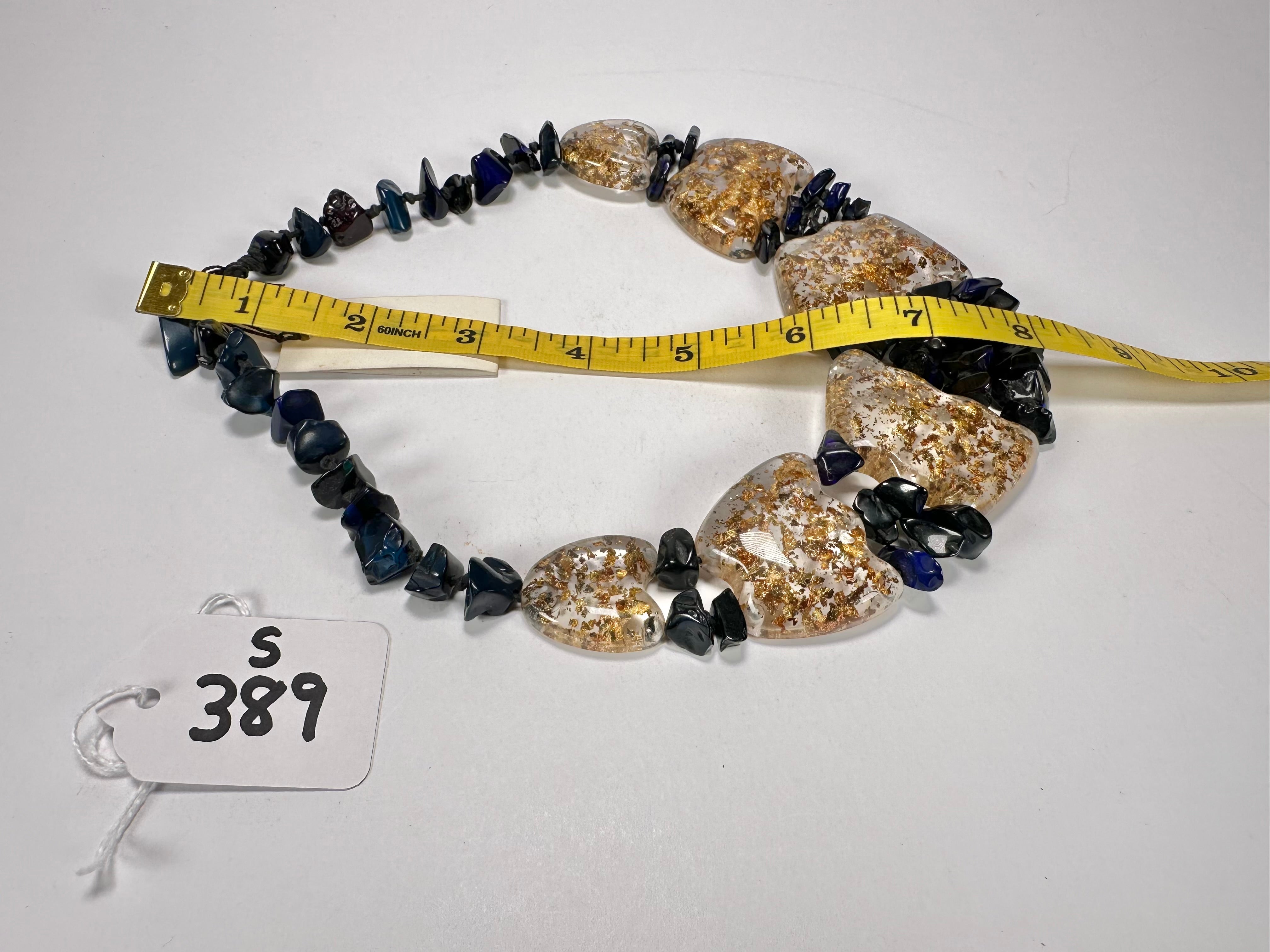 Sobral - Metalique "Radesh" Royal Blue Resin Necklace ( 003535 )