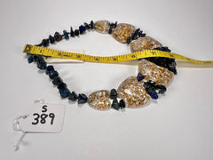 Sobral - Metalique "Radesh" Royal Blue Resin Necklace ( 003535 )
