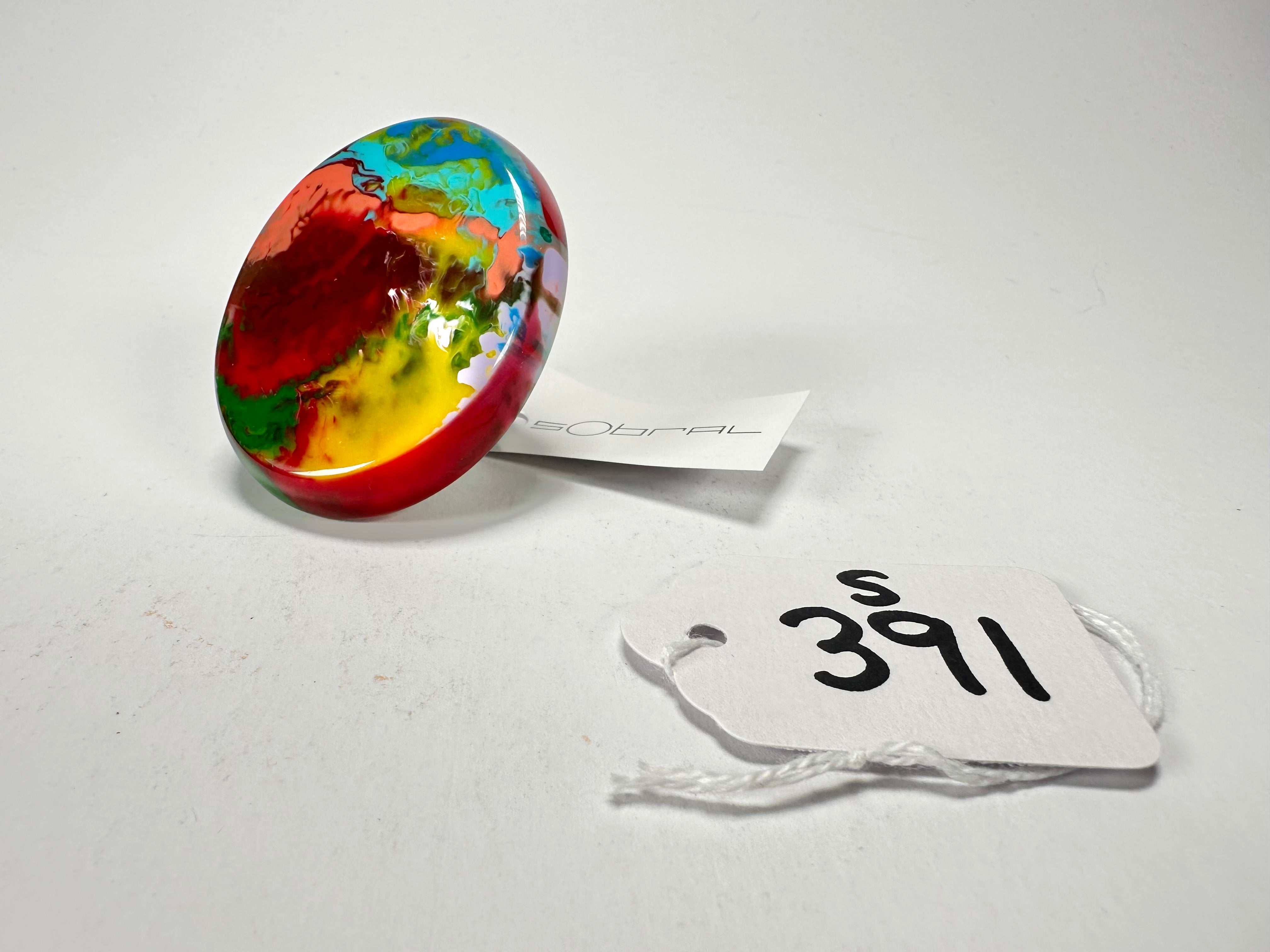 Sobral - Multi-Colour "Munique" K.Polido Resin Ring ( 005145 ) - Size UK N / US 6.5