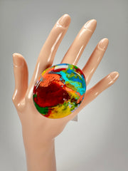 Sobral - Multi-Colour "Munique" K.Polido Resin Ring ( 005145 ) - Size UK N / US 6.5