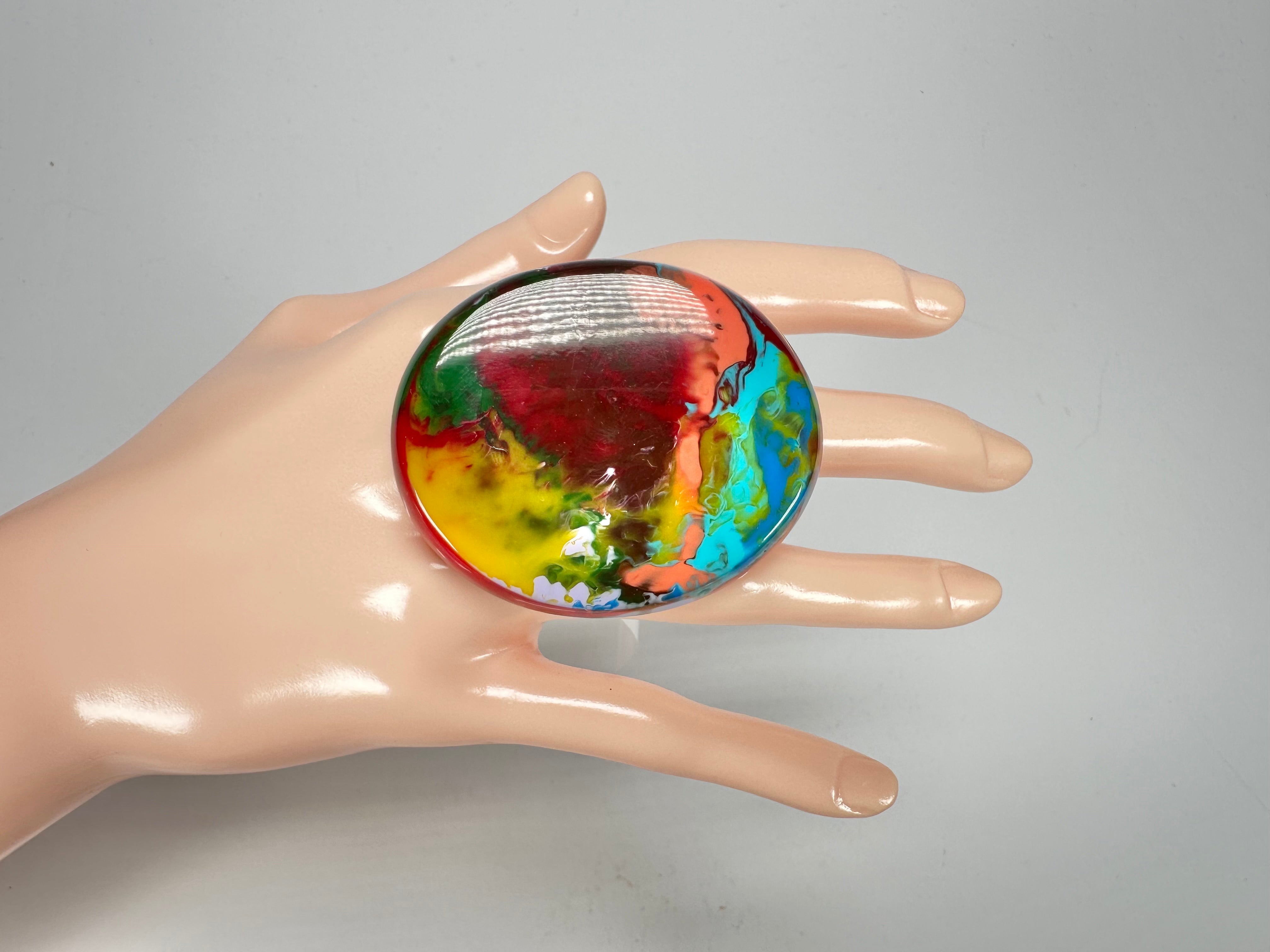Sobral - Multi-Colour "Munique" K.Polido Resin Ring ( 005145 ) - Size UK N / US 6.5