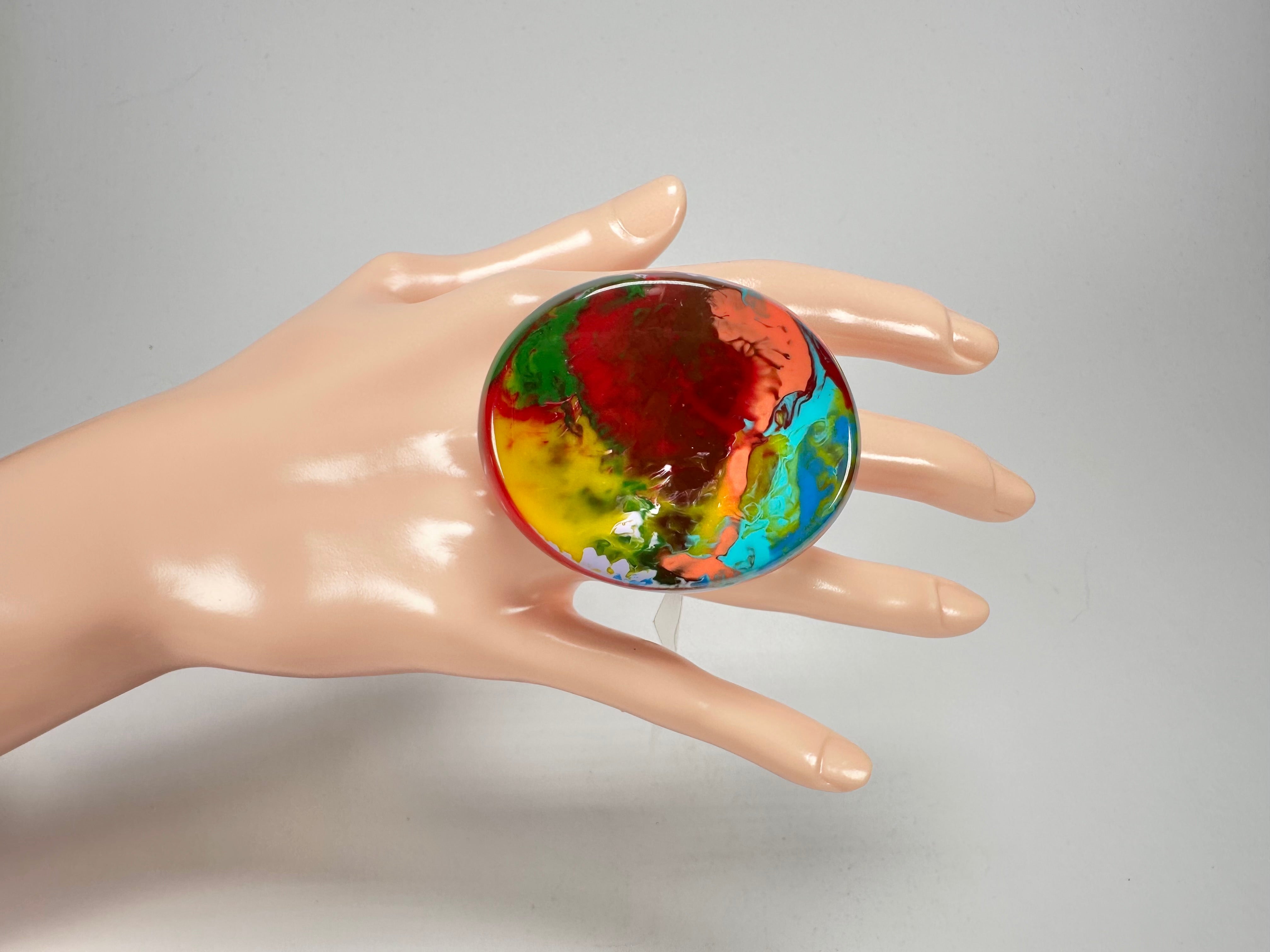 Sobral - Multi-Colour "Munique" K.Polido Resin Ring ( 005145 ) - Size UK N / US 6.5