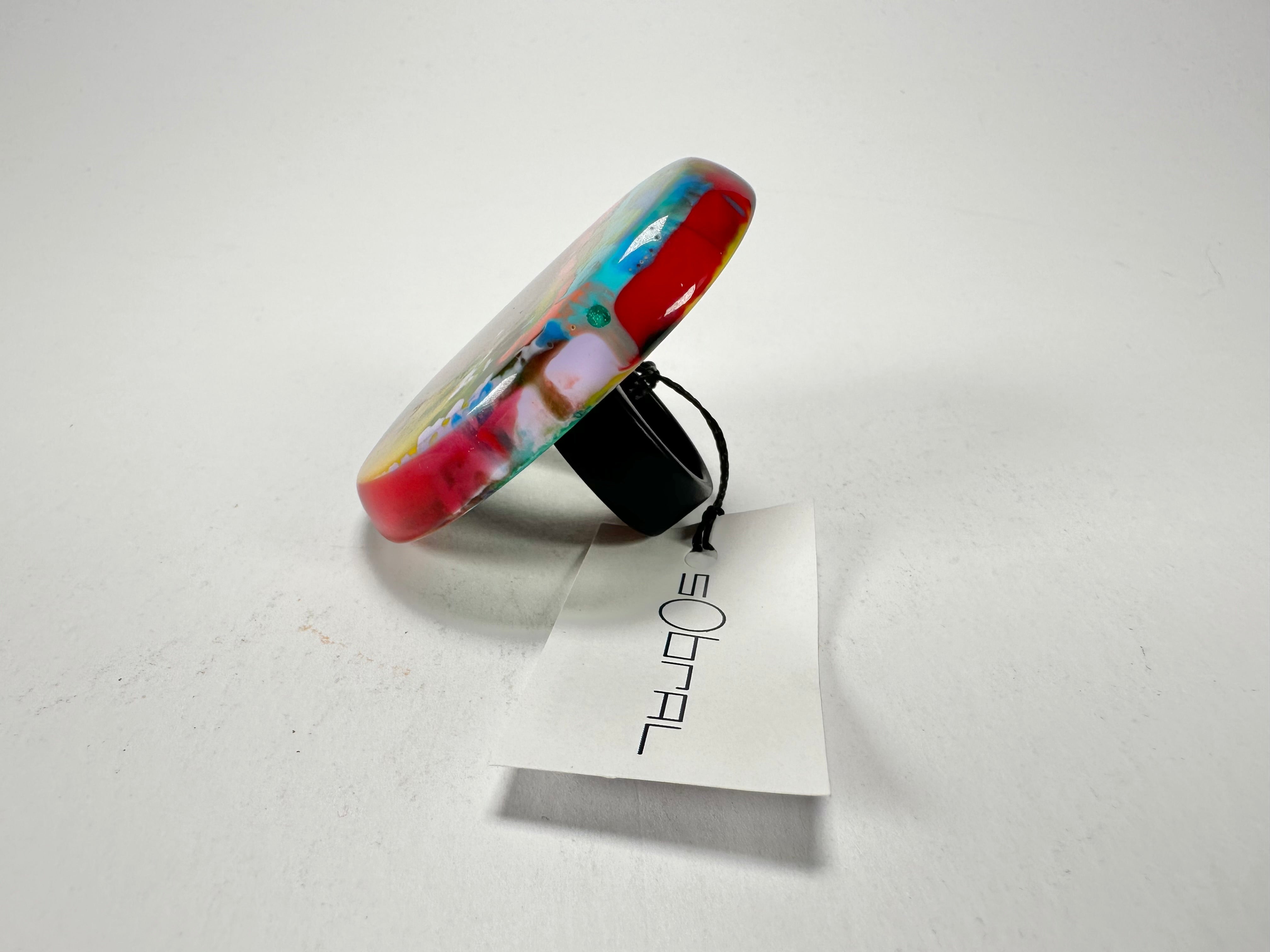 Sobral - Multi-Colour "Munique" K.Polido Resin Ring ( 005145 ) - Size UK N / US 6.5