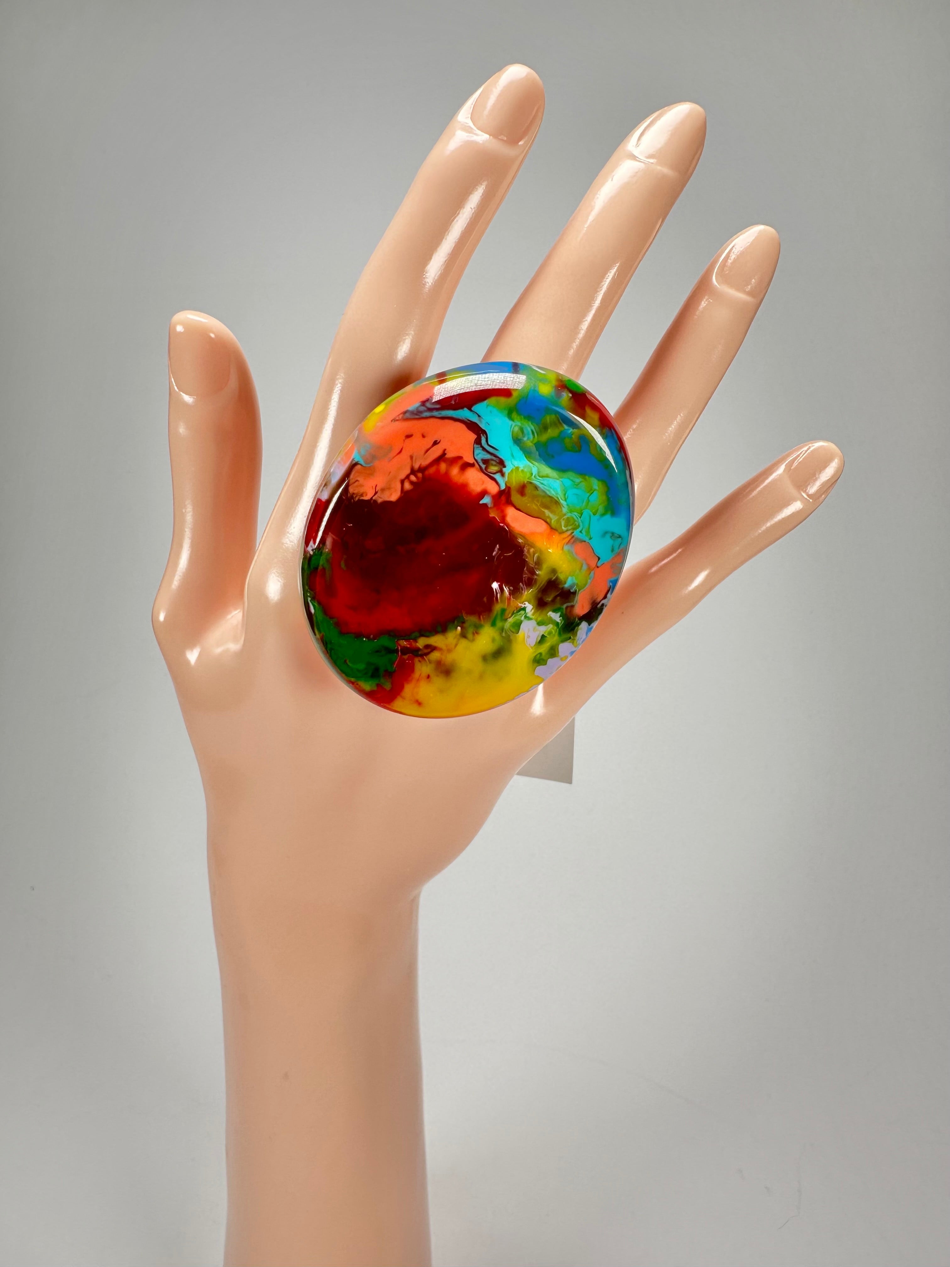 Sobral - Multi-Colour "Munique" K.Polido Resin Ring ( 005145 ) - Size UK N / US 6.5