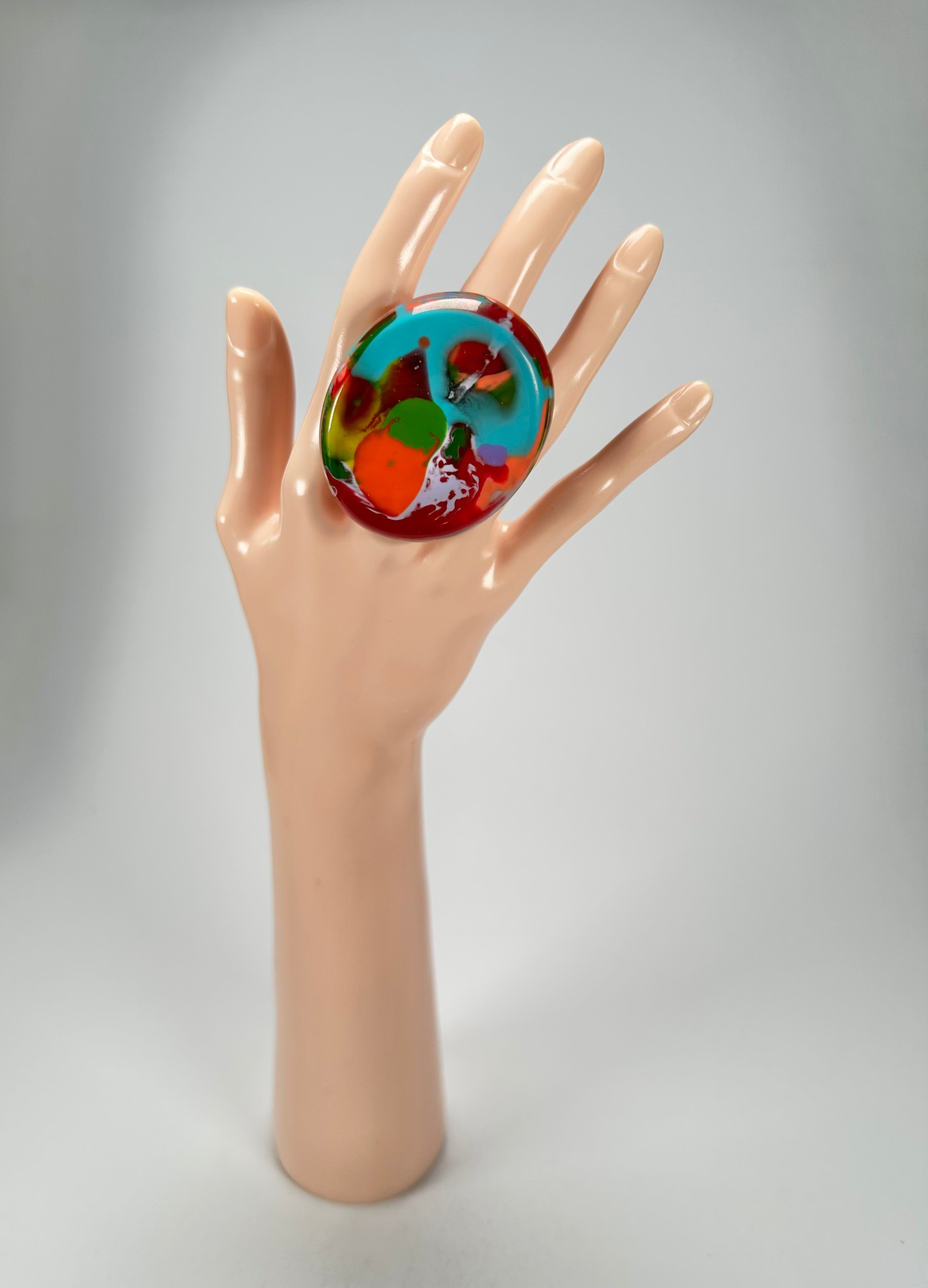Sobral - Multi-Colour "Munique" K.Polido Resin Ring ( 005145 ) - Size UK S / US 9